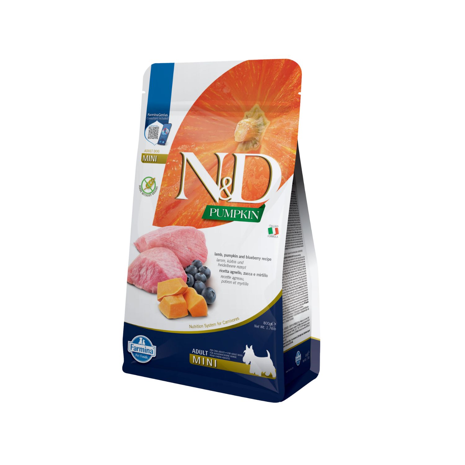 N&D Farmina Farmina N&D Pumpkin Dog Adult Mini Agnello e Mirtillo 800 gr