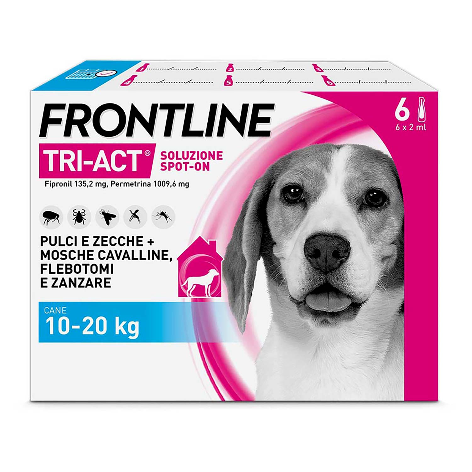 Frontline Tri-act antiparassitario cani 10-20 kg - 6 pipette