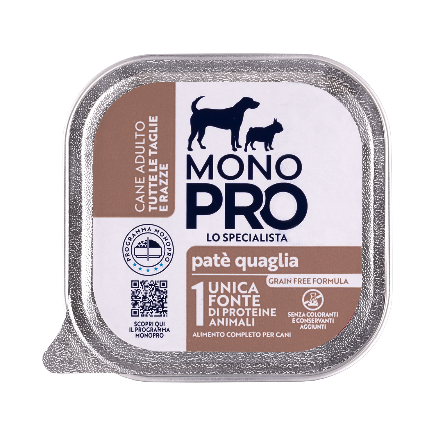 Monopro Dog Adult All breeds Paté Quaglia 150gr