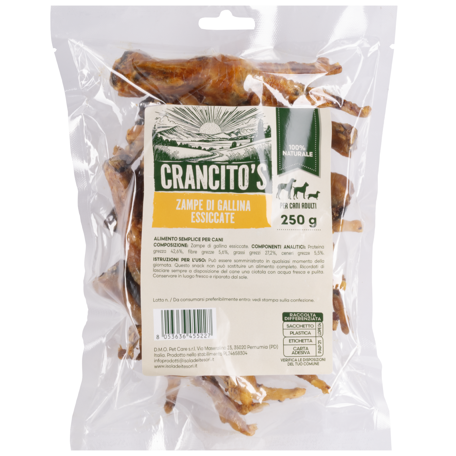 Crancito's Dog Adult Zampe di gallina essiccate 250gr img