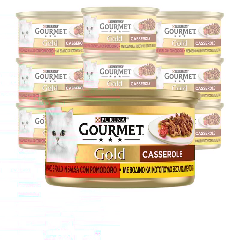 Gourmet Gold Casserole Cat Adult con Manzo e Pollo 85 gr