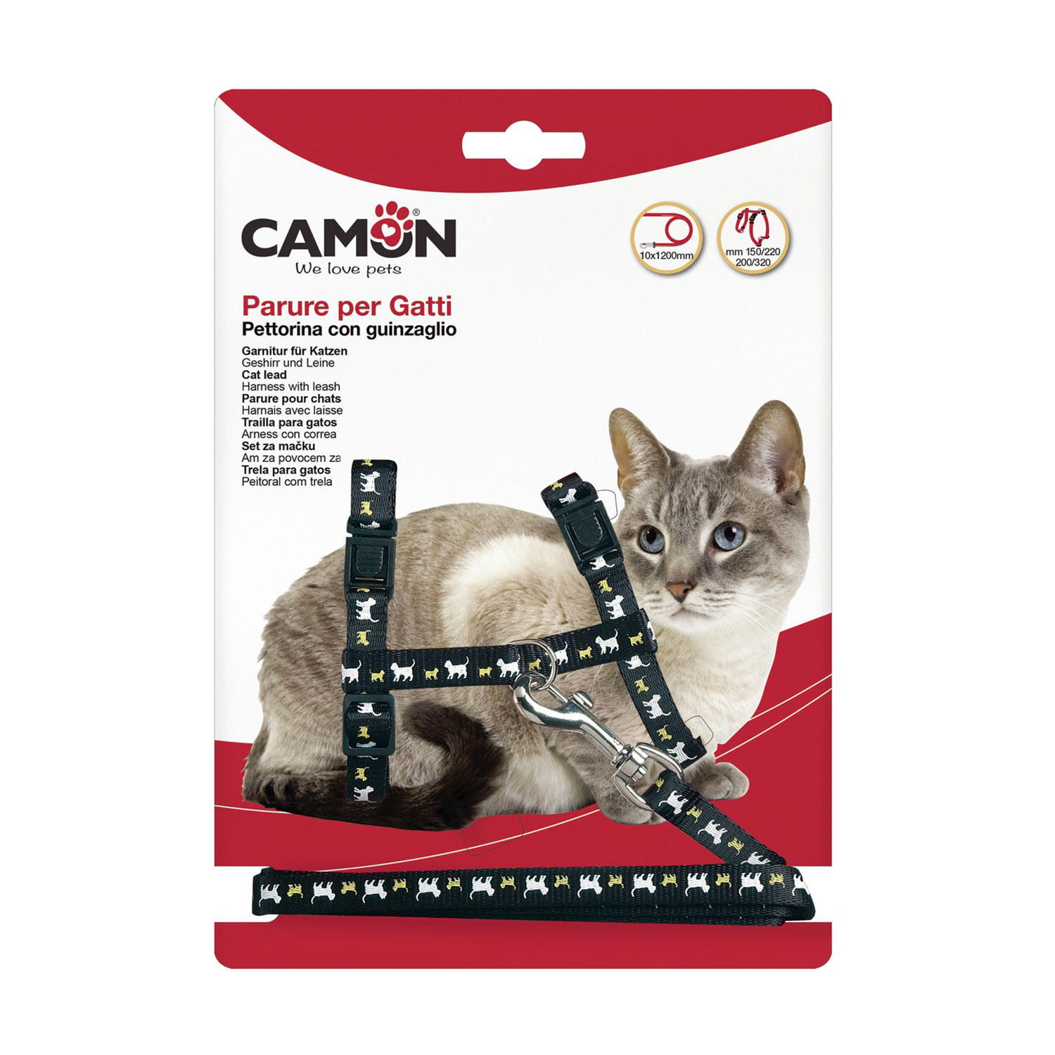 Camon Parure pettorina e guinzaglio per gatti