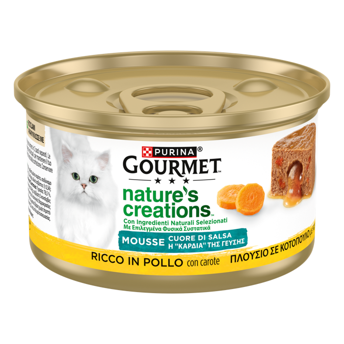 Gourmet Nature's Creation Cat Mousse Cuore di Pollo e carote in salsa 85gr