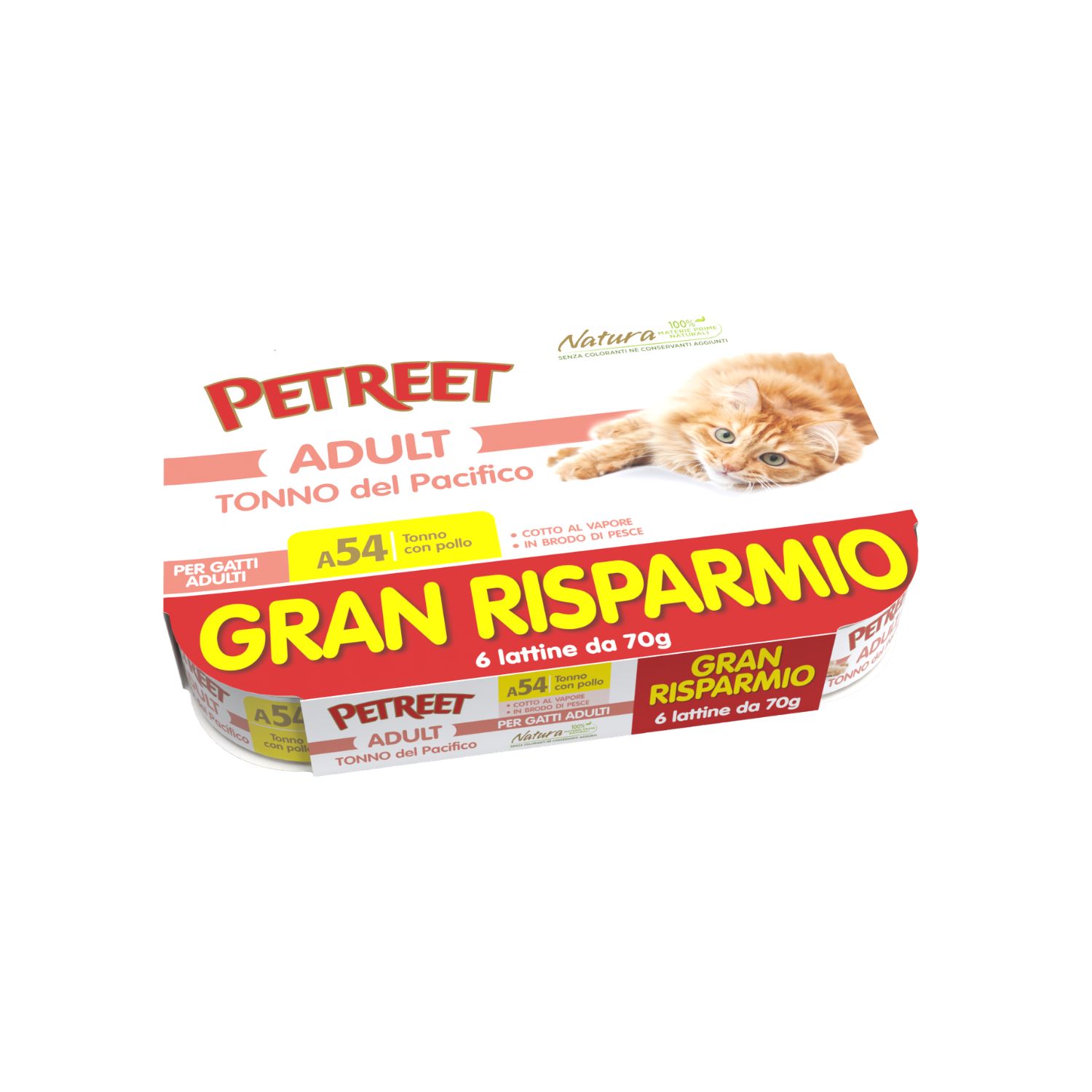 Petreet Cat Tonno del pacifico Tonno con pollo 6x70 gr img