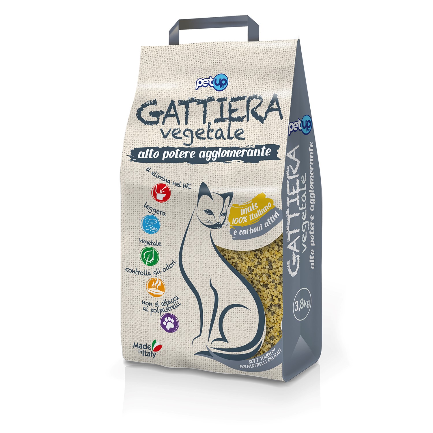 Petup Gattiera Vegetale Mais e carboni attivi 8 kg img