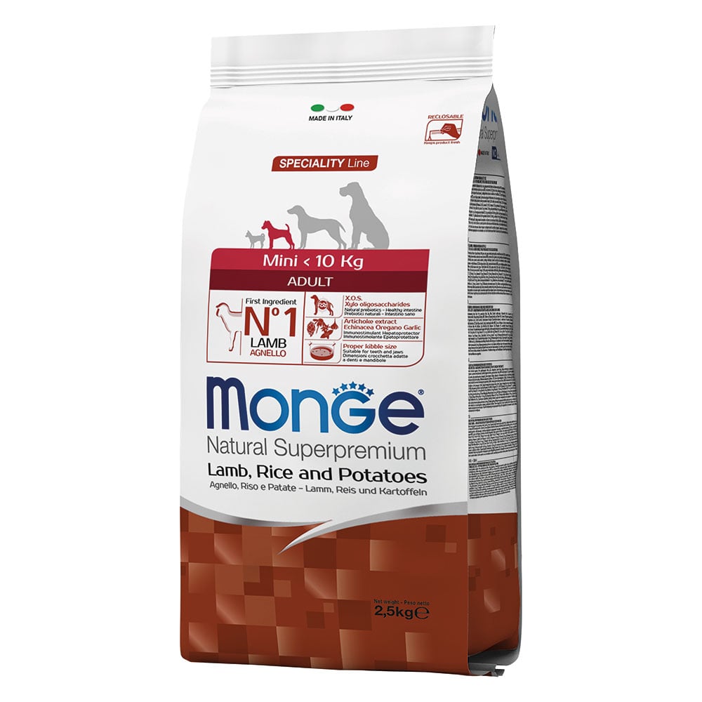 Monge Natural Superpremium Monoprotein Dog Mini Adult Agnello con Riso e Patate 2,5 kg