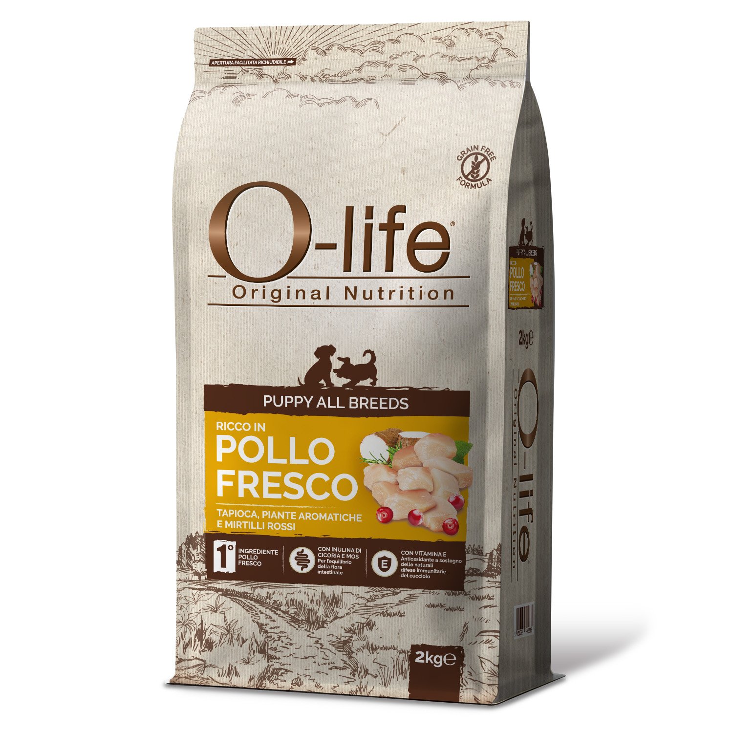O-life Dog Puppy All Breeds con Pollo Fresco 2 kg