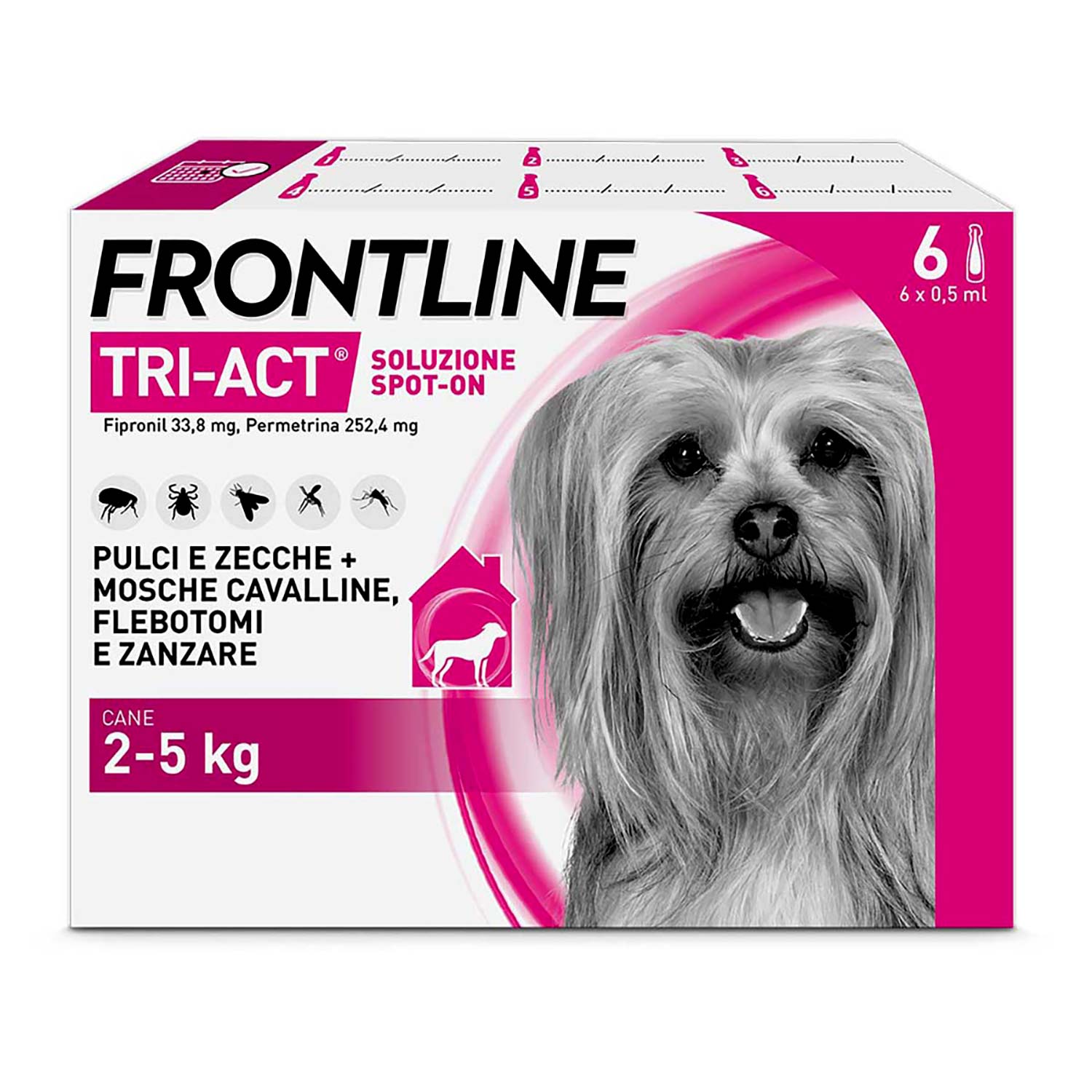 Frontline Tri-act antiparassitario cani 2-5 kg - 6 pipette