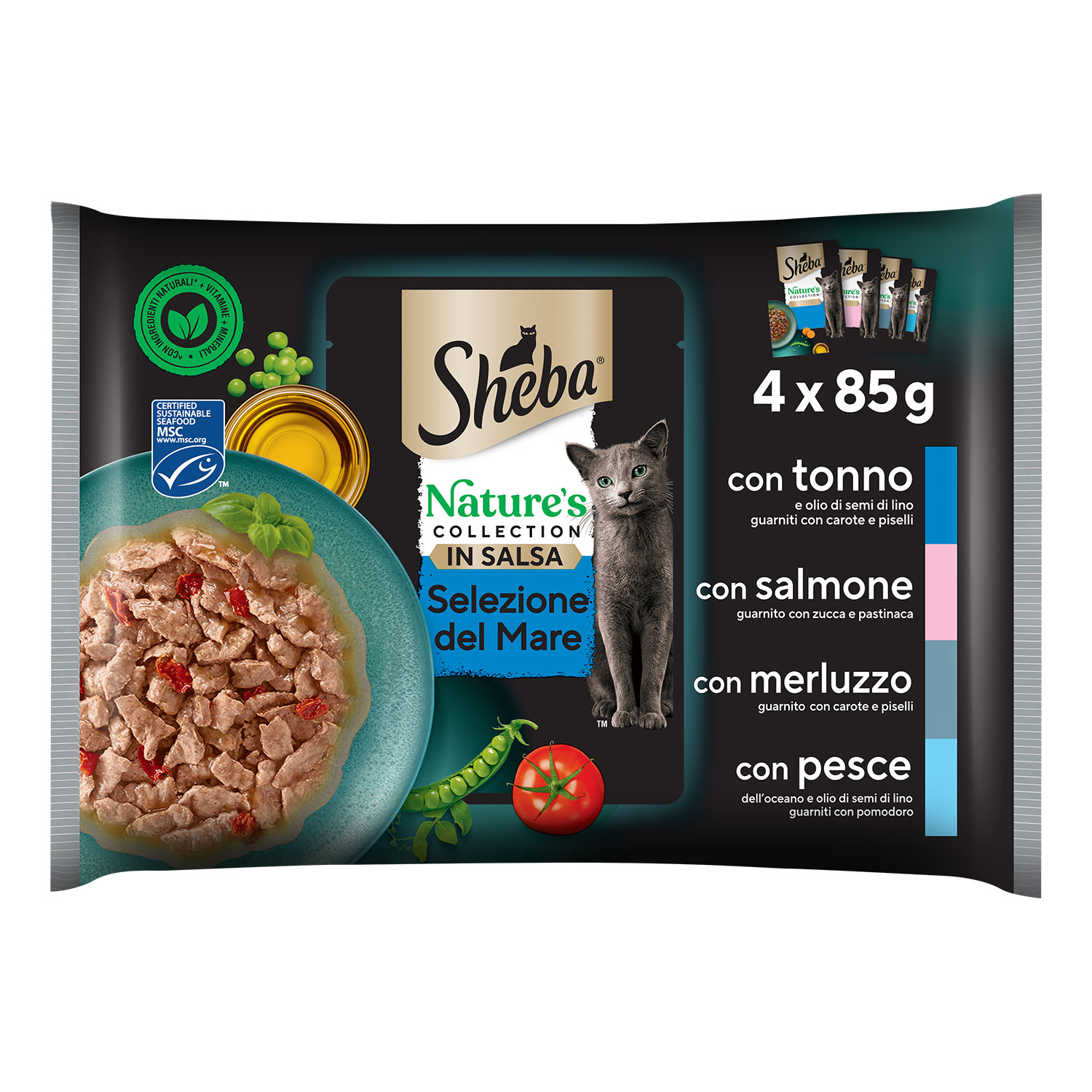 Sheba Nature's Collection Cat Adult Selezioni del mare in salsa 4x85 gr