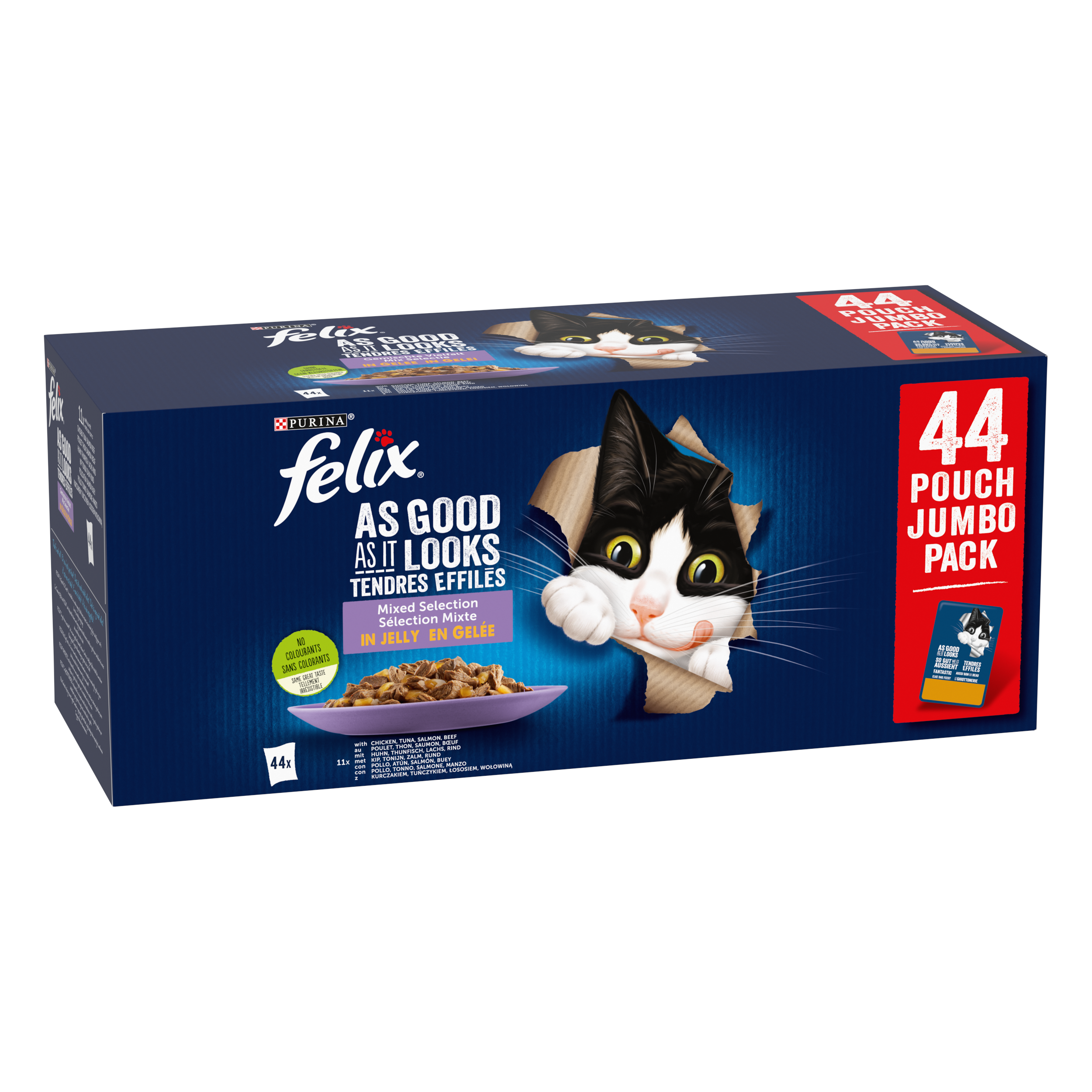 Felix Le Ghiottonerie Cat Adult con Pollo Manzo Salmone e Tonno 44x85 gr