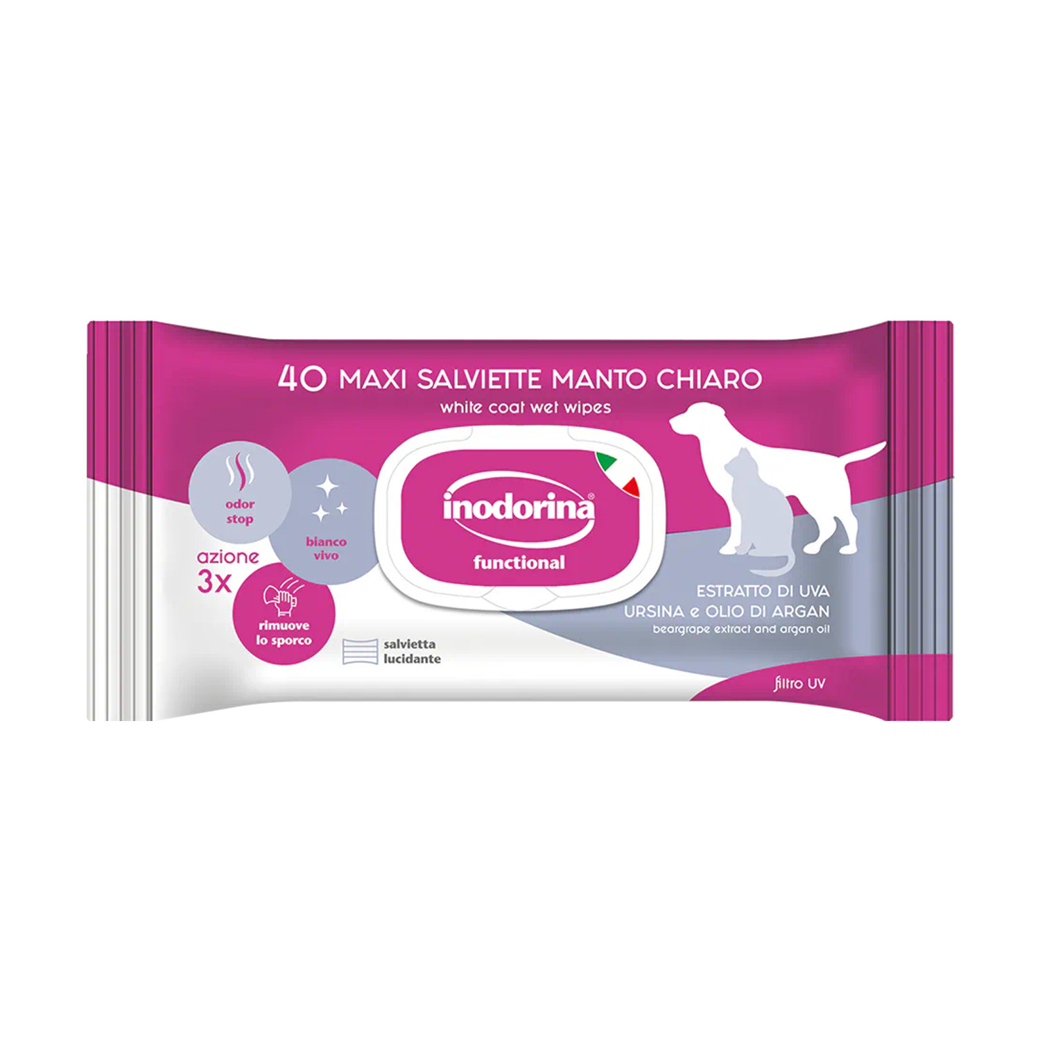 Inodorina Salviette Functional Dog Manto Chiaro 40pz