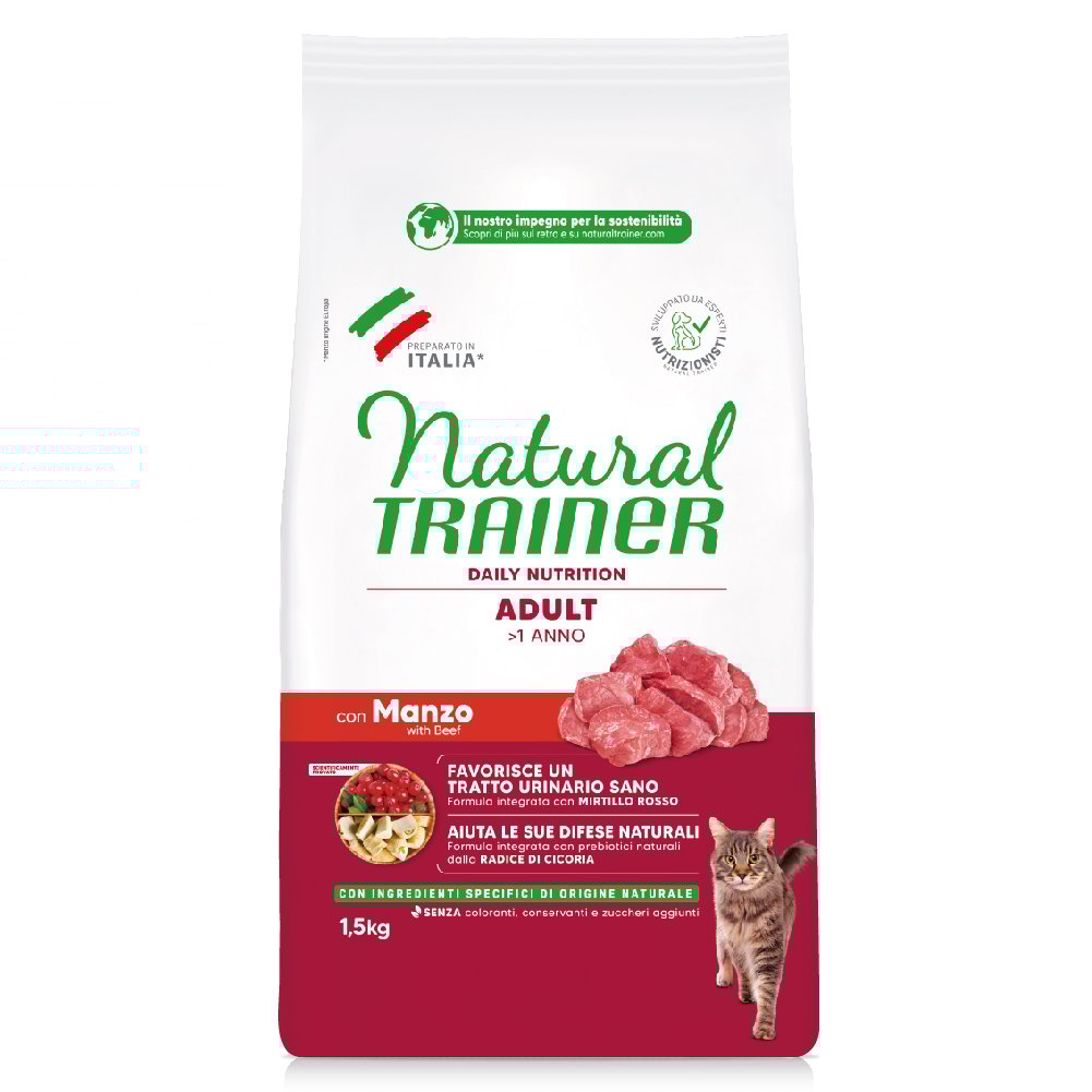 Natural Trainer Cat Adult con Manzo 1,5 kg