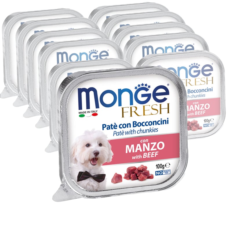 Monge Fresh per cani adulti Paté con Bocconcini con Manzo 100 gr