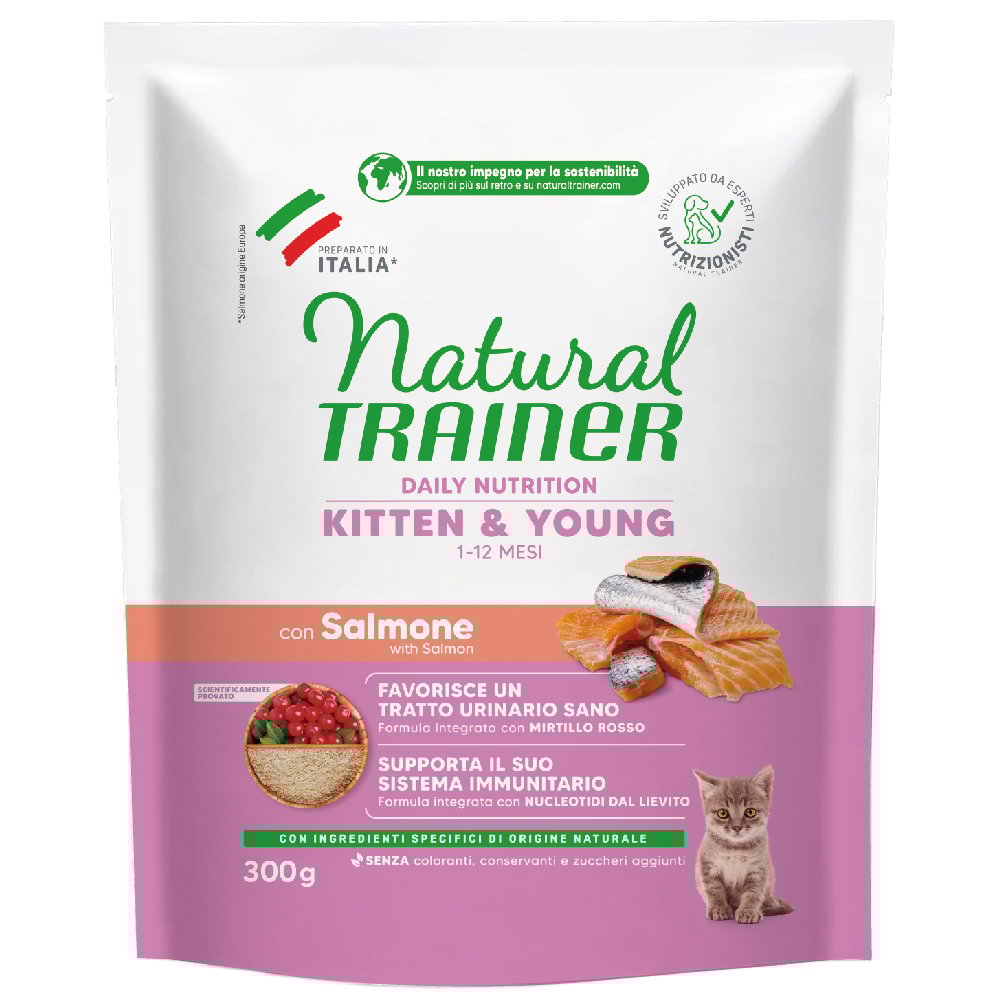 Natural Trainer Cat Kitten con Salmone 300 gr
