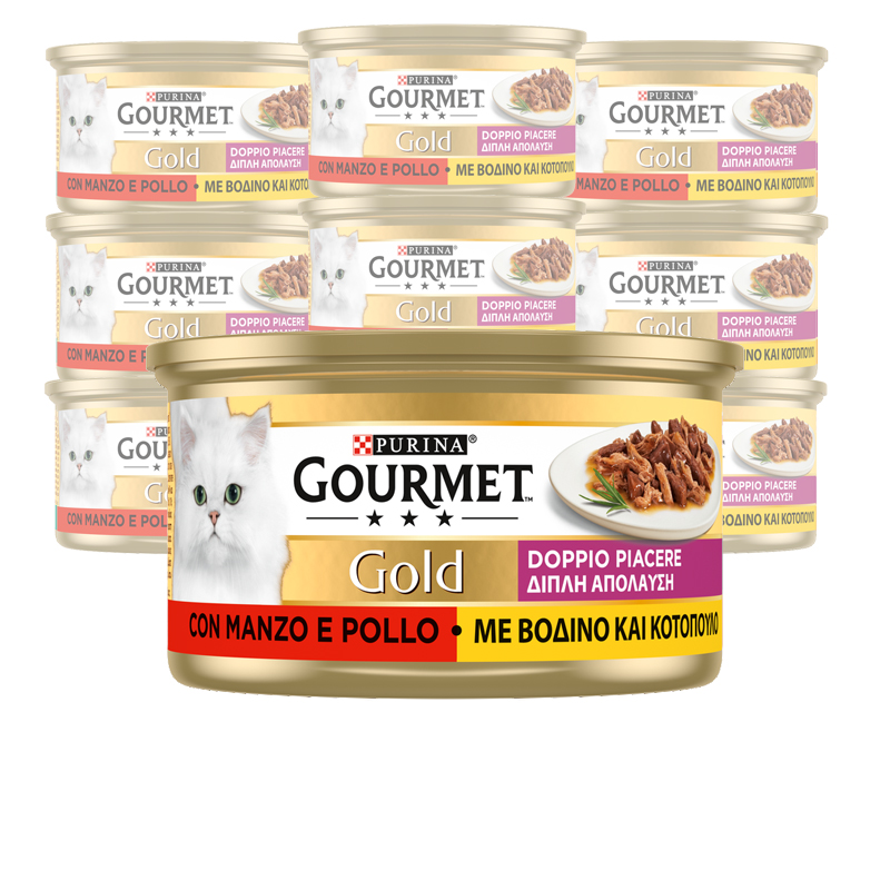 Gourmet Gold Cat Adult Doppio Piacere con Manzo e Pollo 85 gr