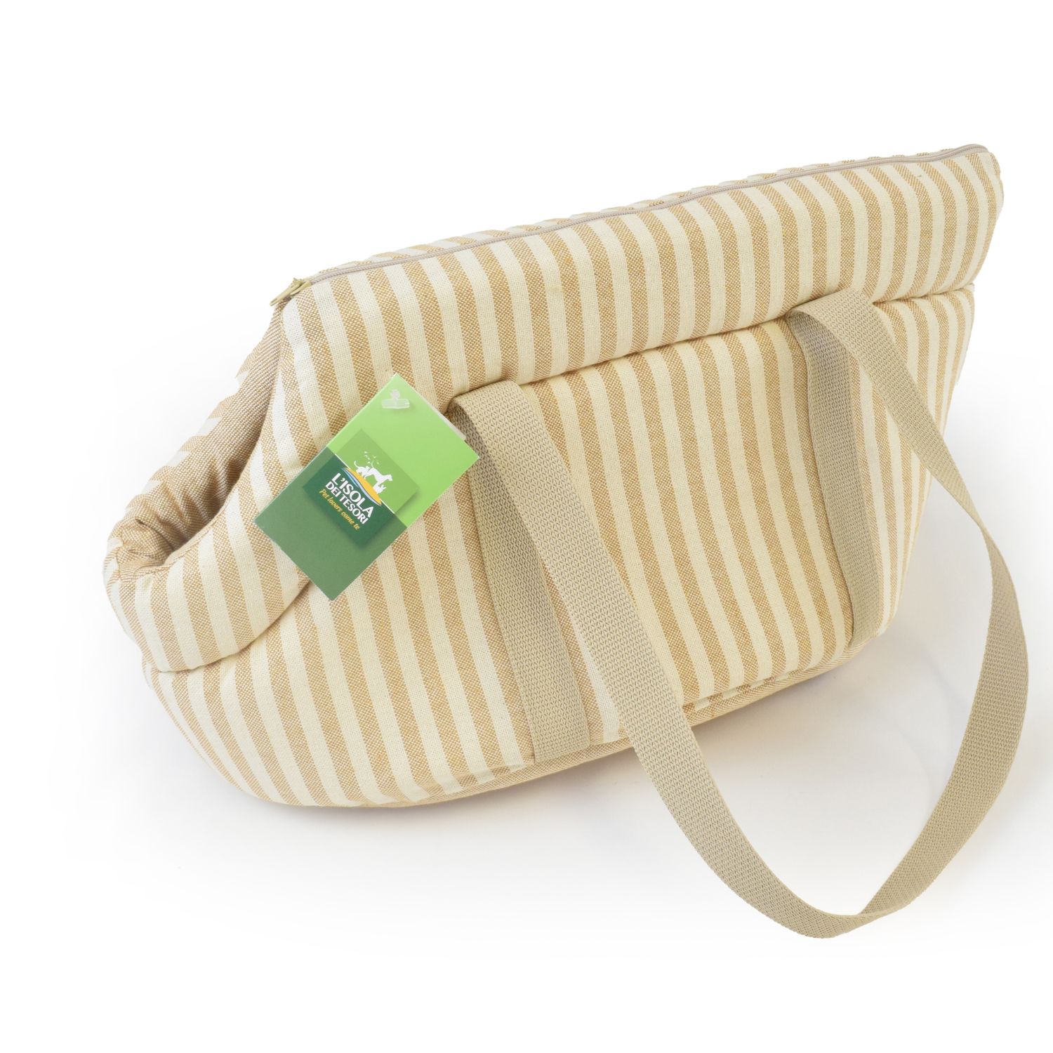 L'Isola dei Tesori Borsa Venere a righe Beige 45x30x28 cm img