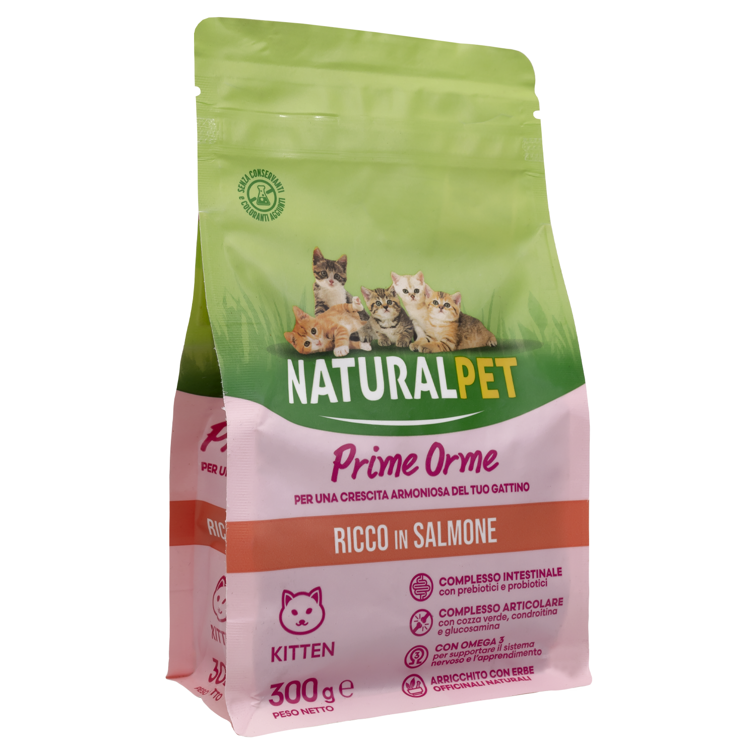 Naturalpet Prime Orme Kitten ricco in Salmone 300gr