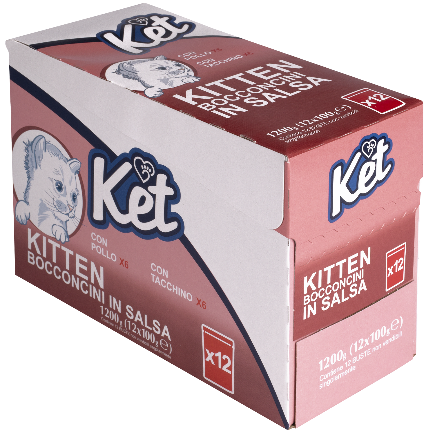Ket Kitten Bocconcini in salsa Multipack Pollo e Tacchino 100grx12 pz
