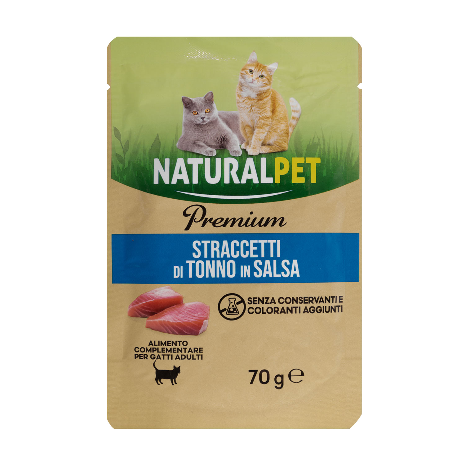 Naturalpet Premium Cat Adult Straccetti di Tonno con Ananas in Salsa 70g