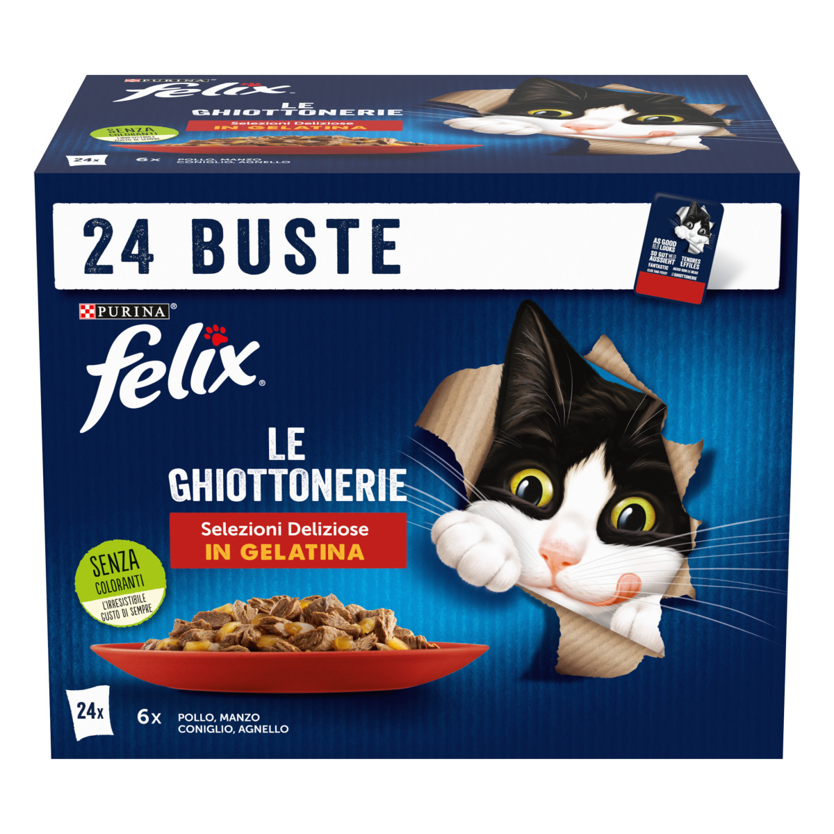 Felix Le Ghiottonerie Cat Adult con Manzo Pollo Coniglio e Agnello 24x85 gr