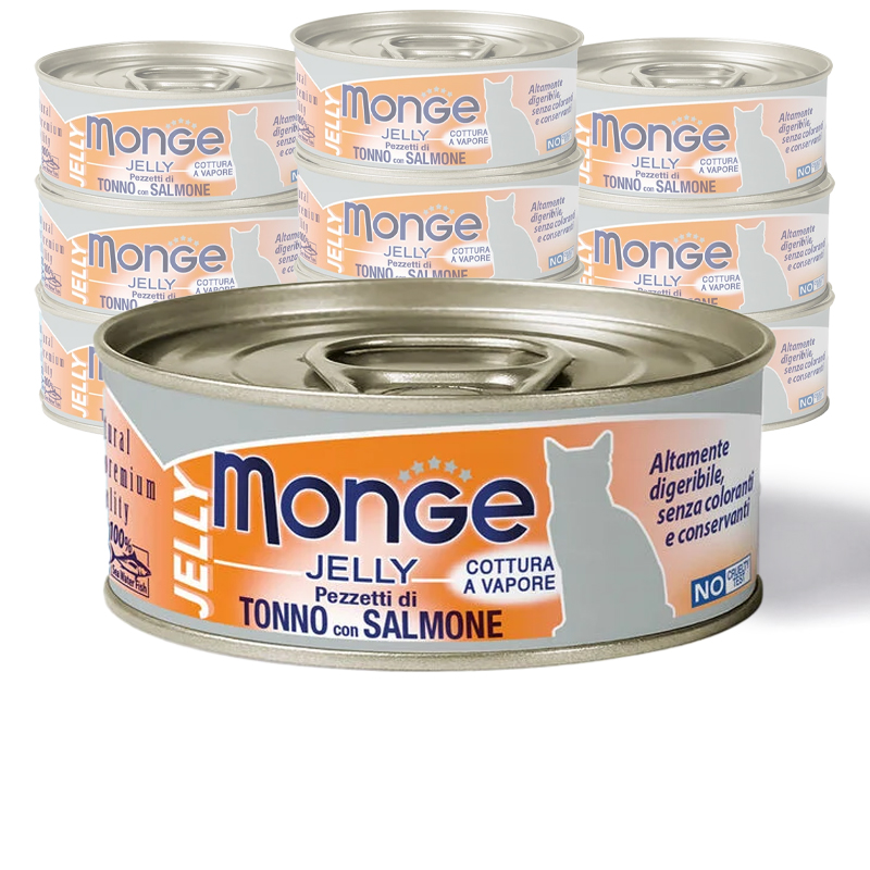 Monge Cat Adult Jelly Pezzetti di Tonno con Salmone 80 gr