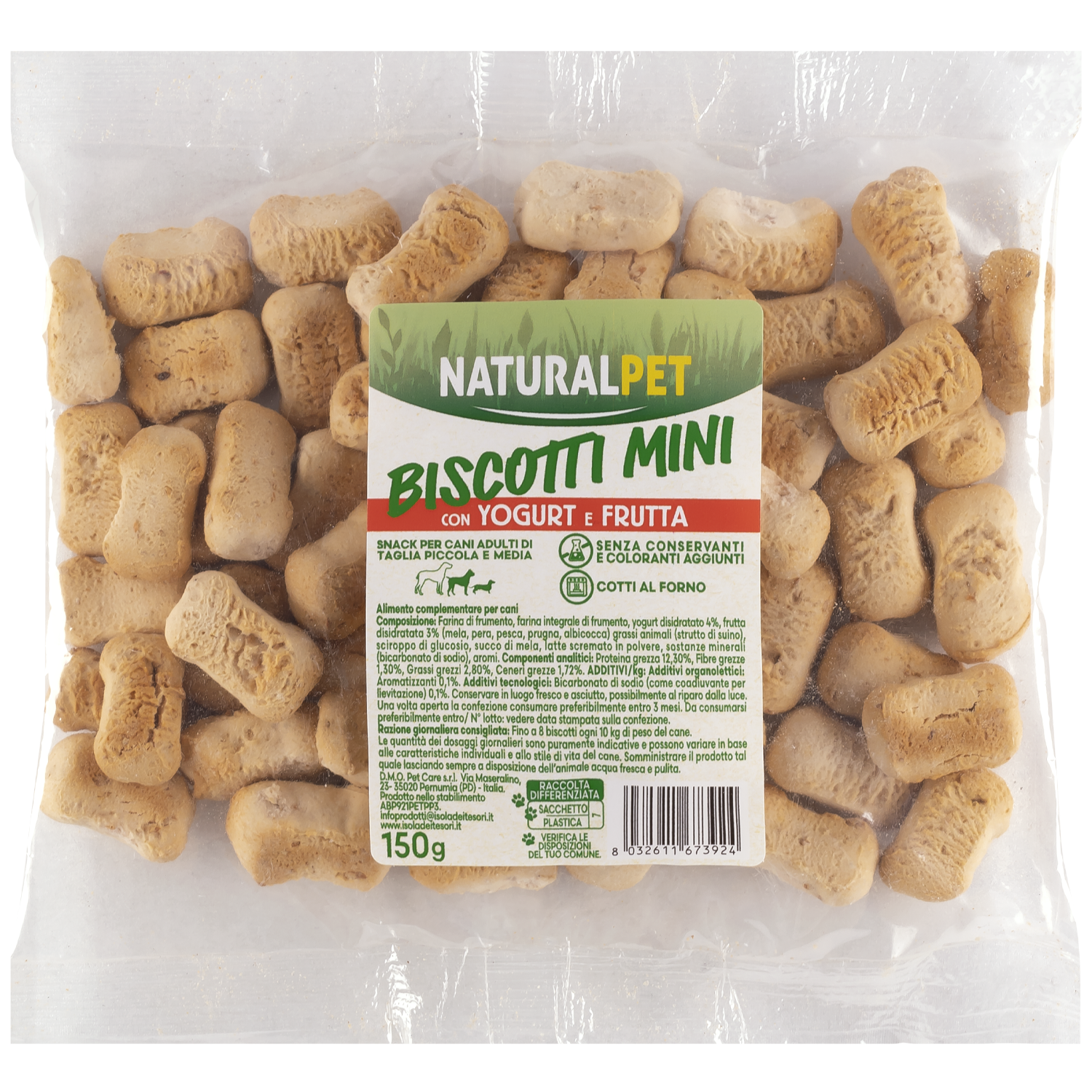 Naturalpet Biscotti Yogurt e Frutta 150gr