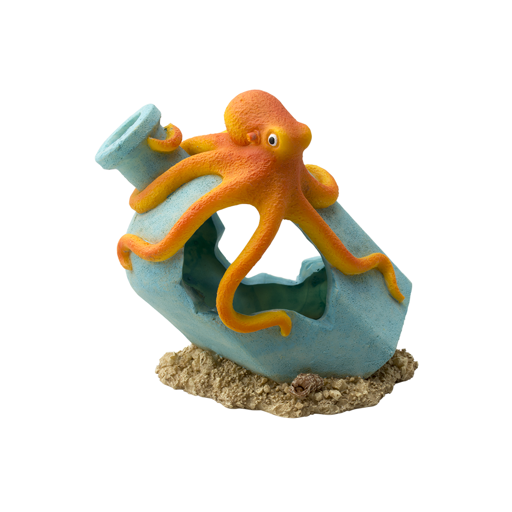 Askoll Decorazione per acquari Bottiglia con Polpo 9,5x7x9 cm