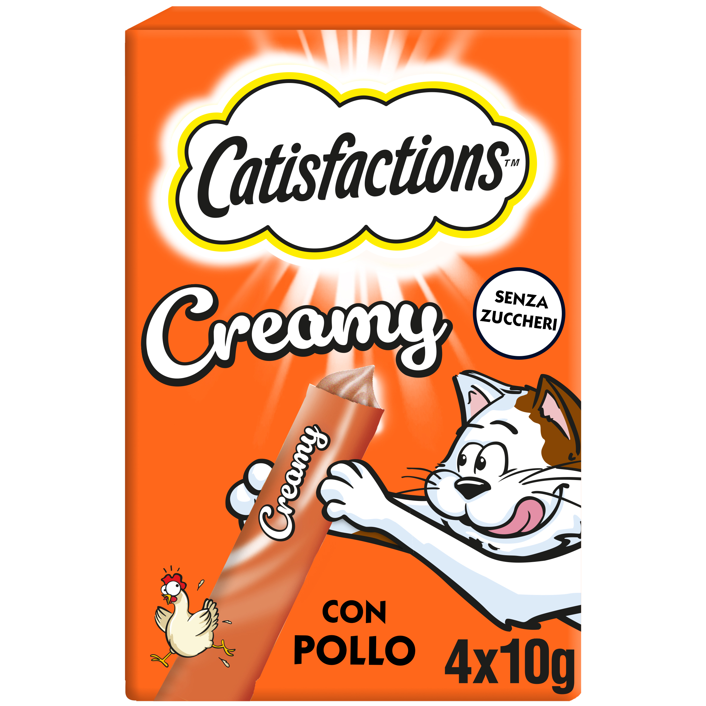 Catisfaction Snack Dreamies Creamy Pollo 4pzx10gr
