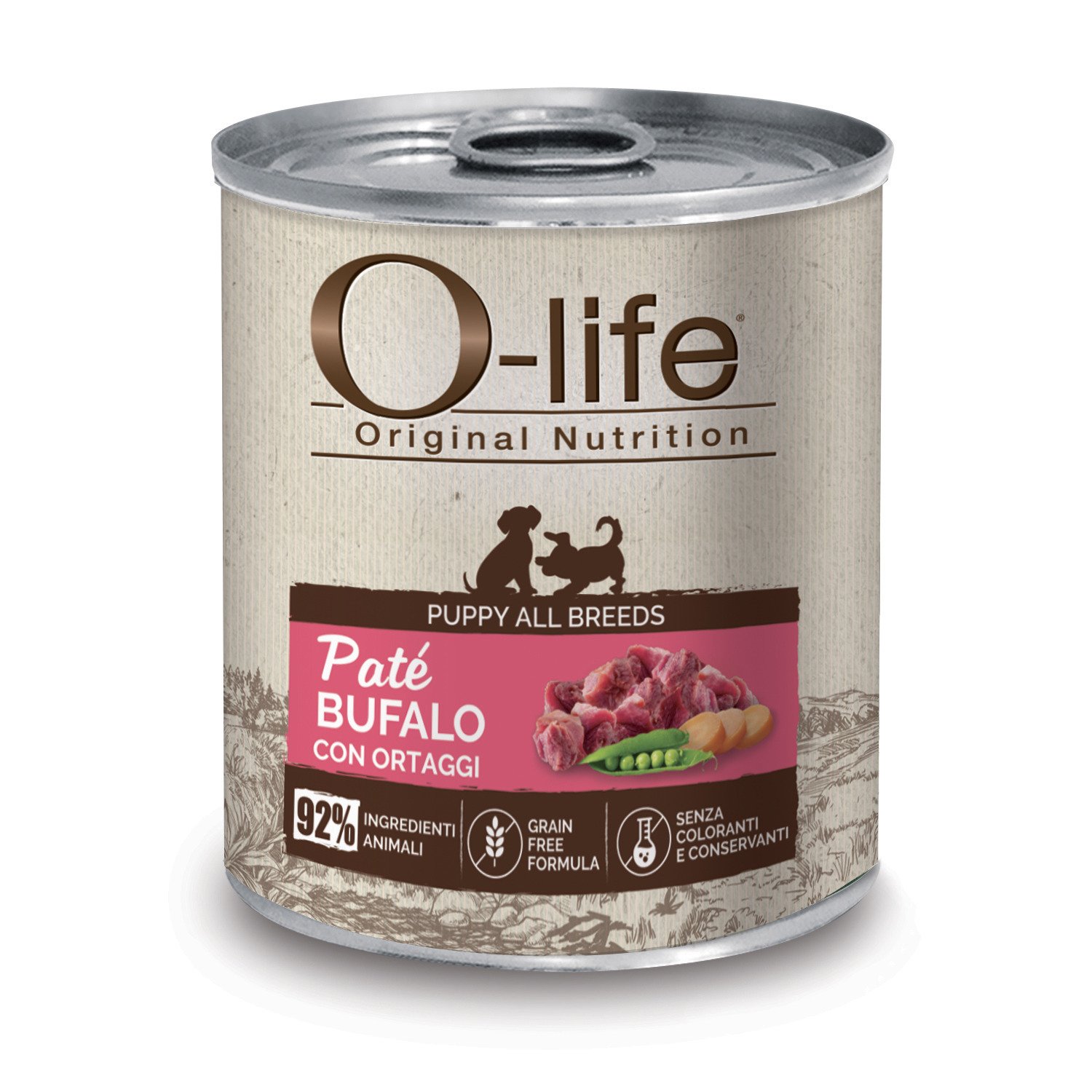 O-life Puppy All Breeds Paté Bufalo e Ortaggi 400g