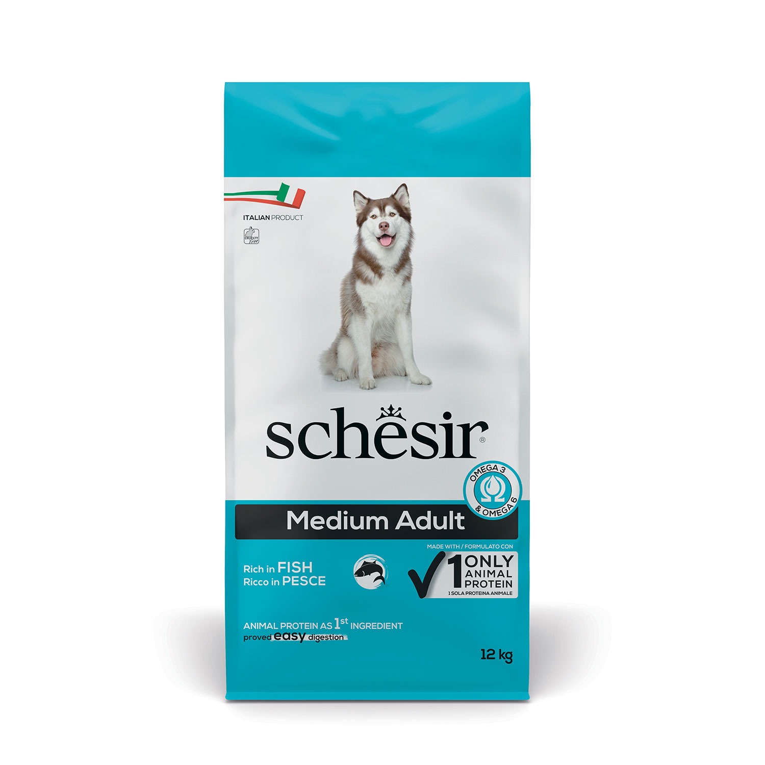 Schesir Dog Medium Adult ricco in Pesce 12 kg