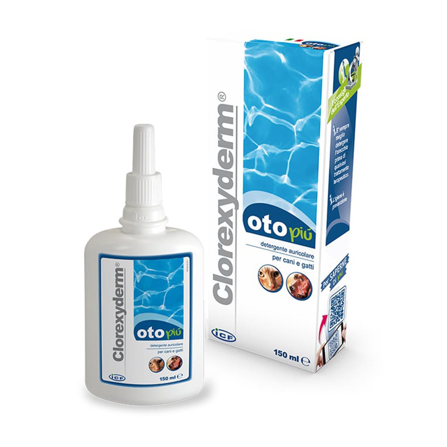 I.C.F. Clorexyderm Oto Plus per cani e gatti 150 ml