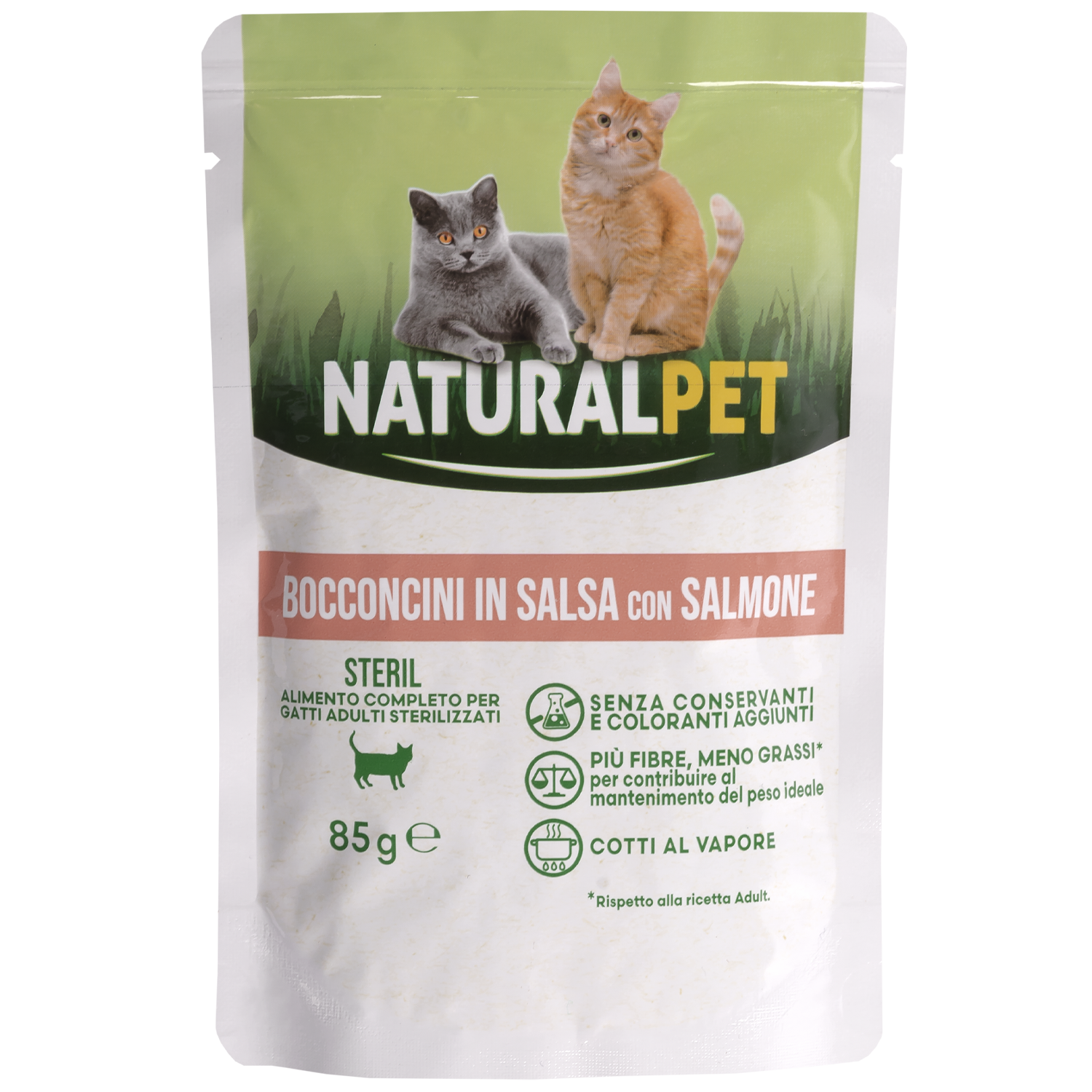 Naturalpet Cat Sterilised Bocconcini in salsa con Salmone 85gr