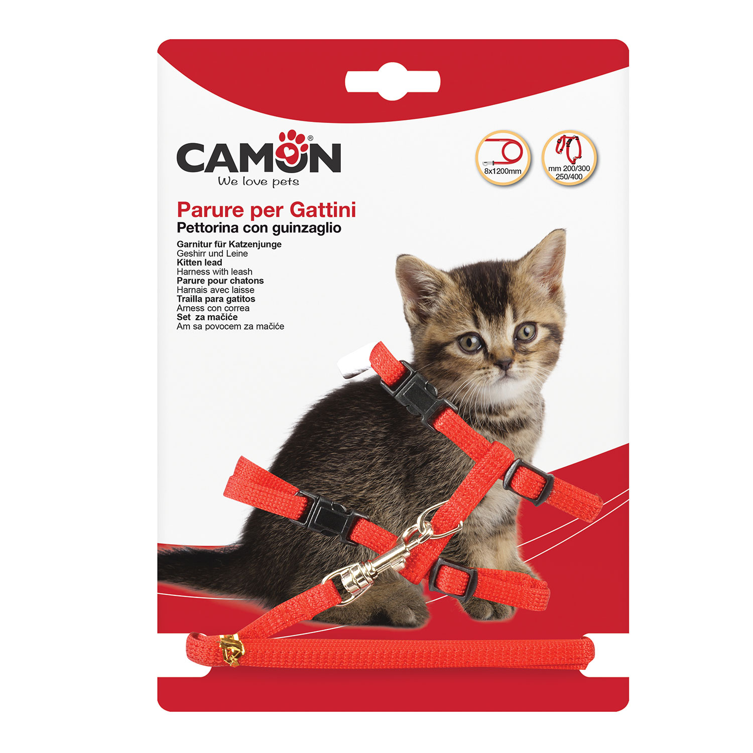Camon Parure pettorina e guinzaglio per gattini