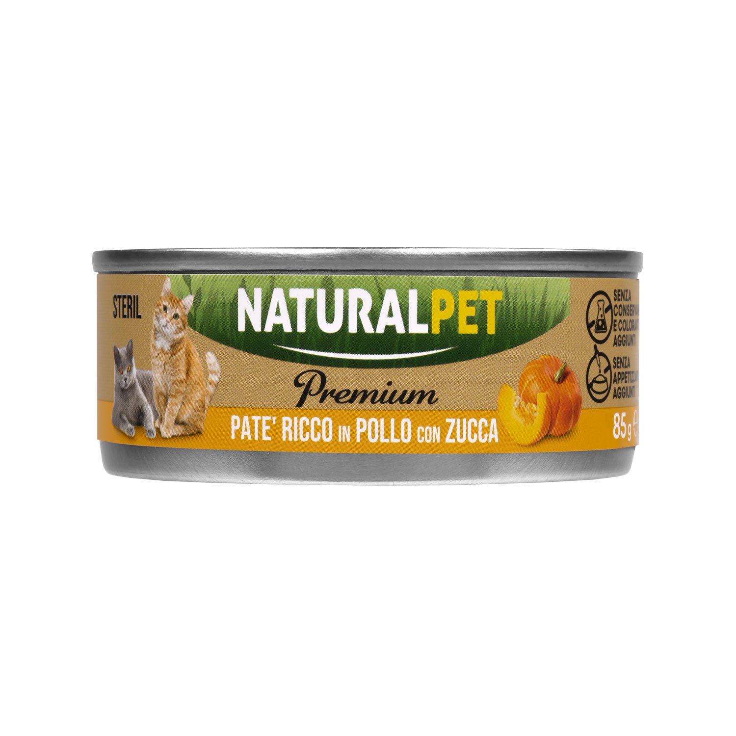 Naturalpet Premium Cat Adult Sterilized Paté ricco in Manzo con rosmarino 85gr