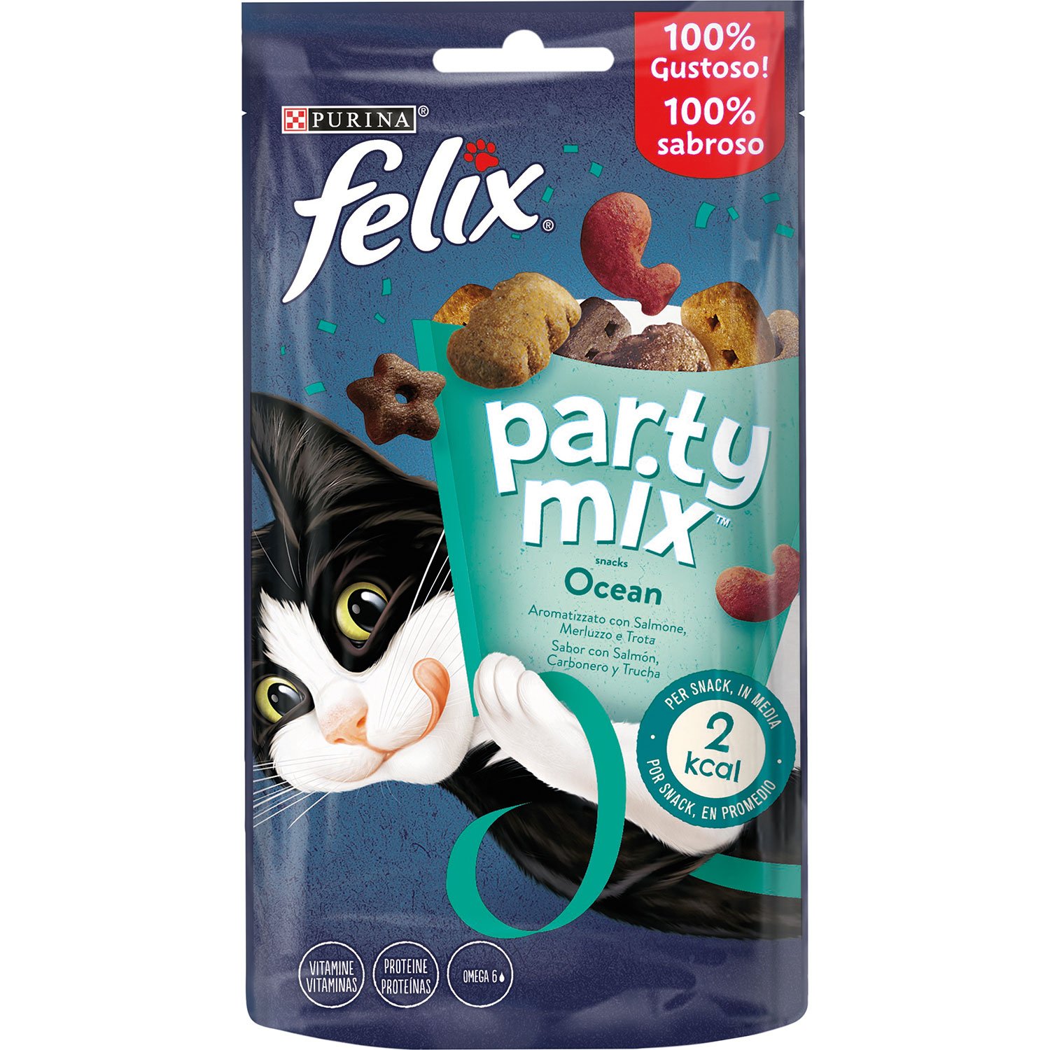 Felix Party Mix Snack Cat Ocean Mix con Salmone Merluzzo e Trota 60 gr