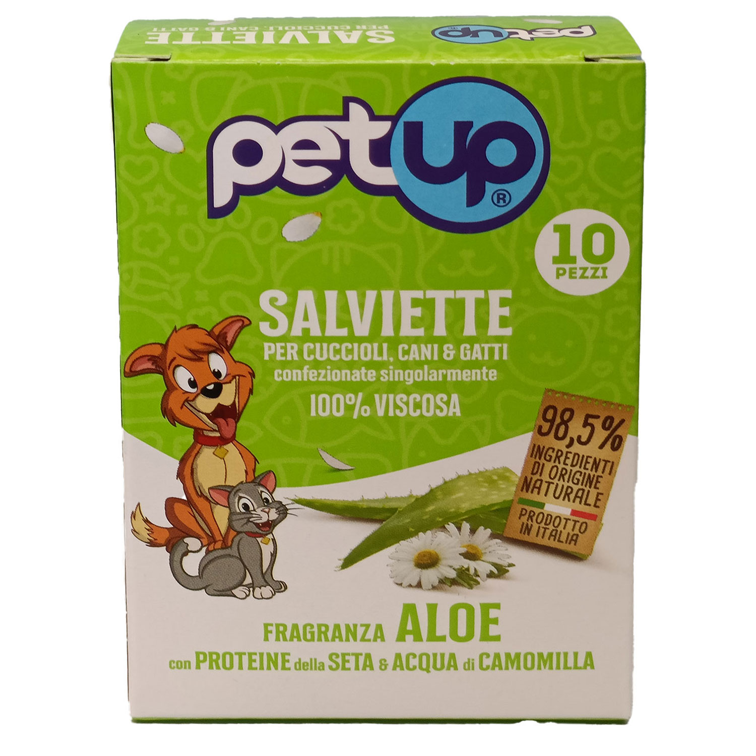 Petup Salviette per cani e gatti Aloe 10pz