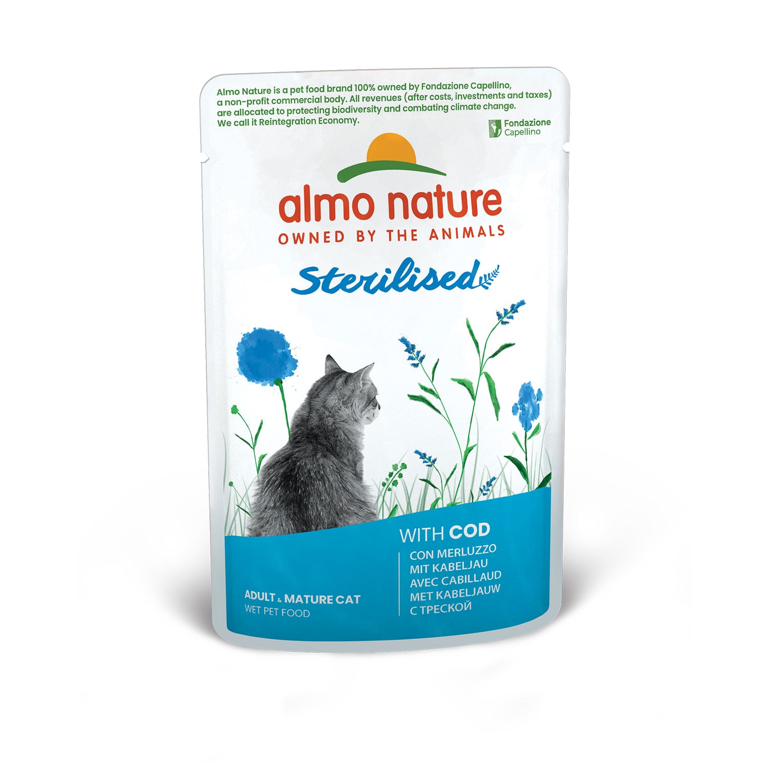 Almo Nature Sterilised Cat Adult con Merluzzo 70 gr img 1