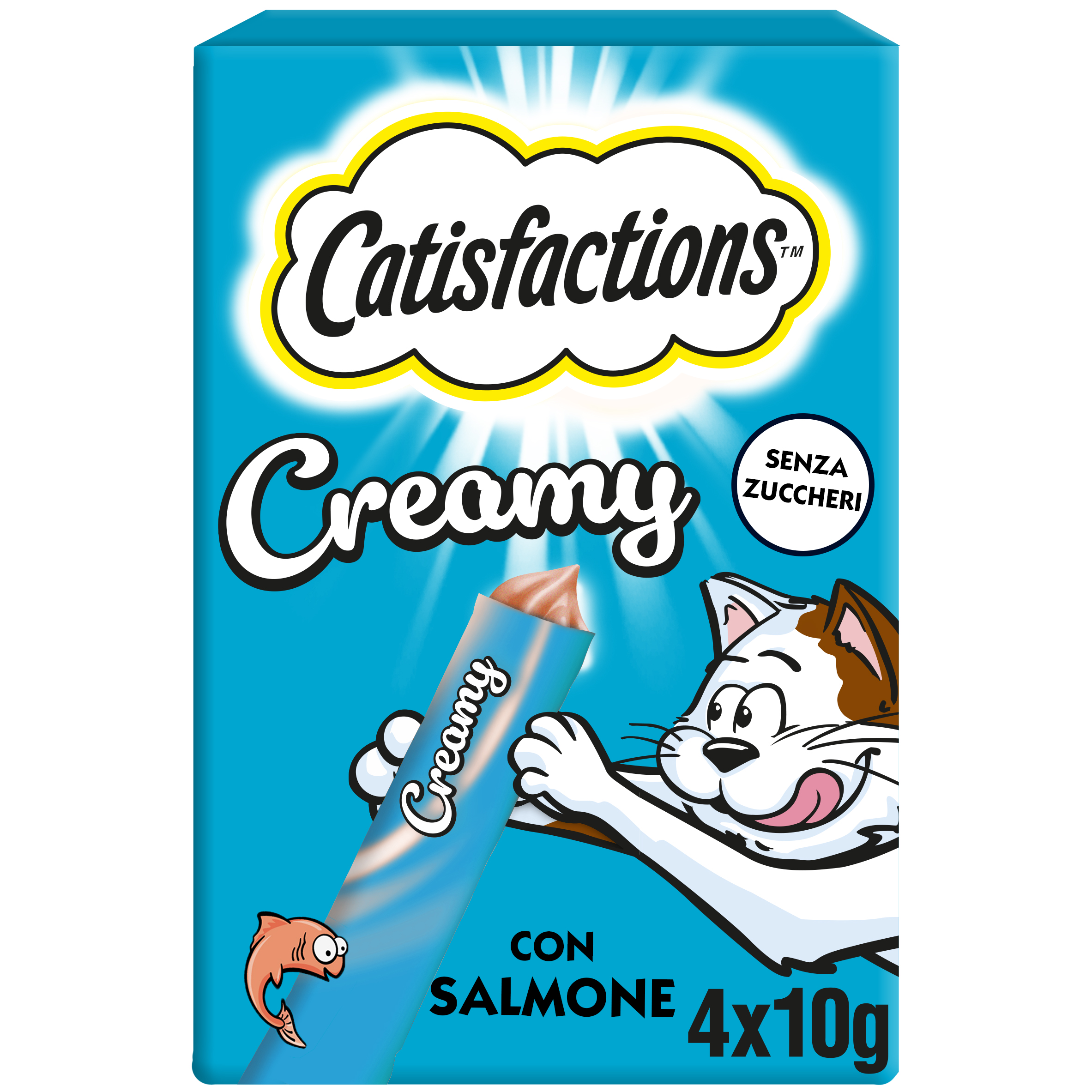 Catisfaction Snack Dreamies Creamy Salmone 4pzx10gr
