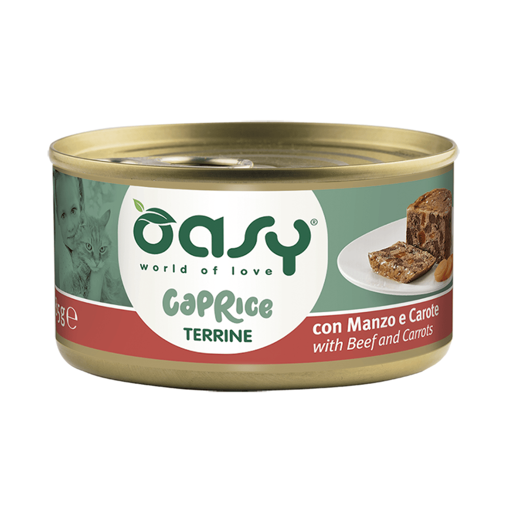 Oasy Caprice Cat Adult Terrina con Manzo e Carote 85 gr