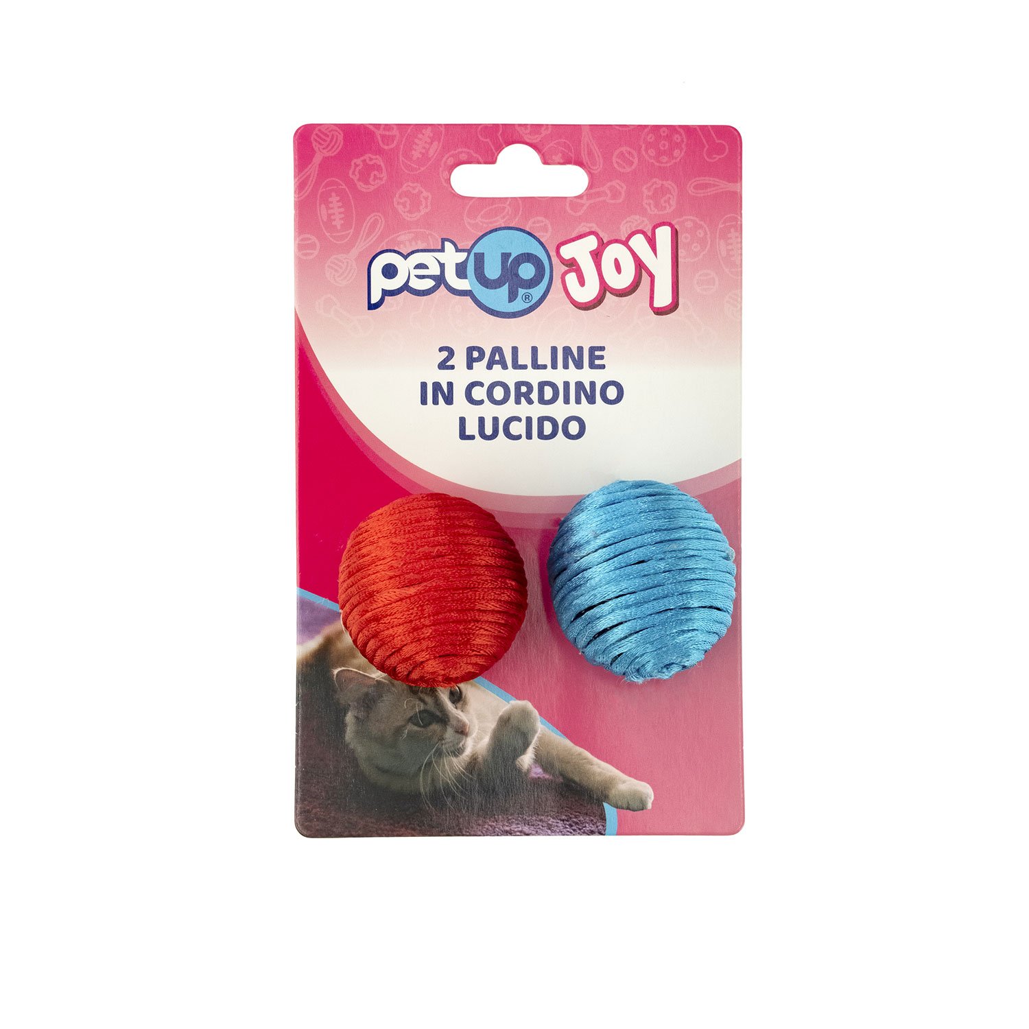 Petup Joy 2 Palline in Cordino Lucido 4 cm