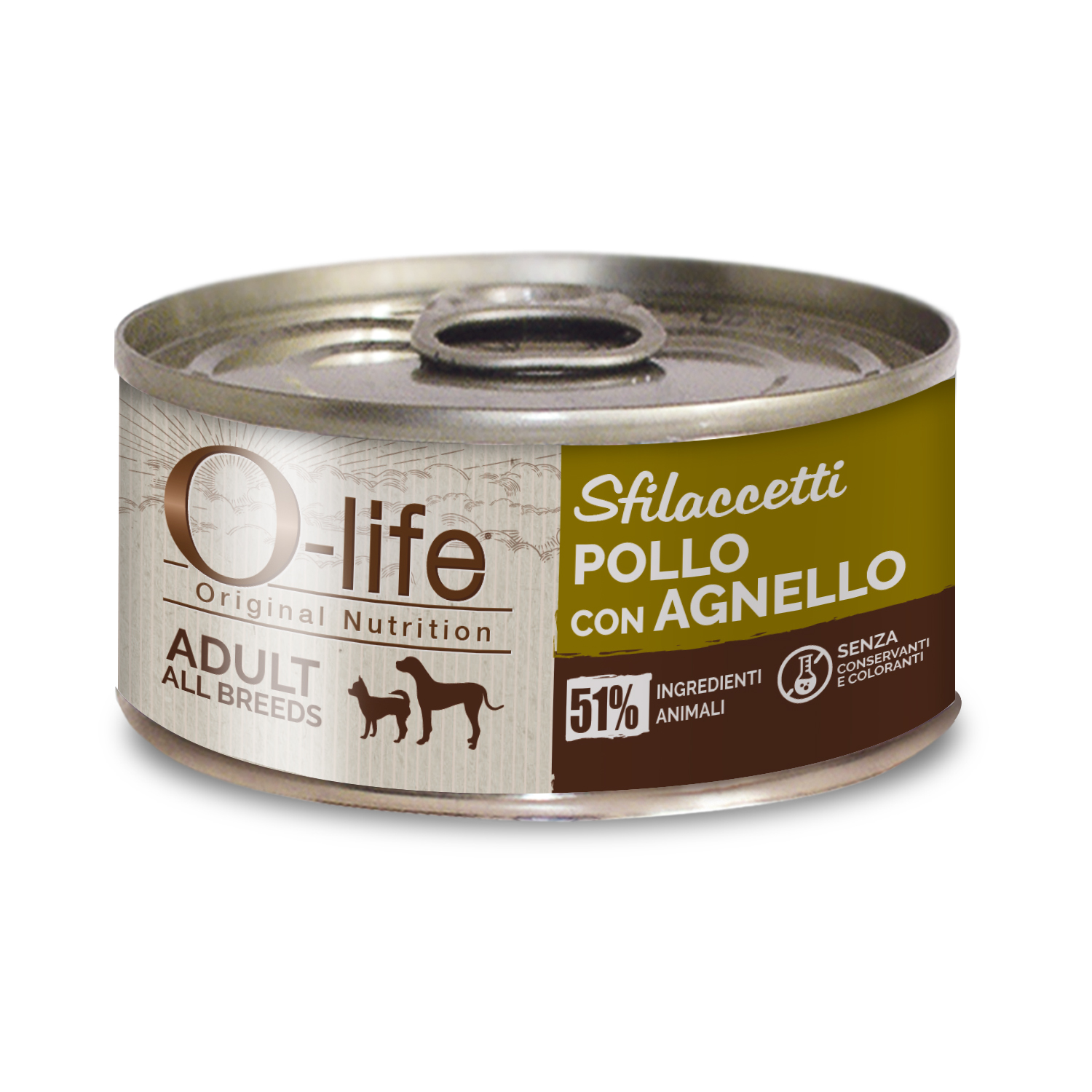 O-life Dog Adult Sfilaccetti Pollo e Agnello 85 gr