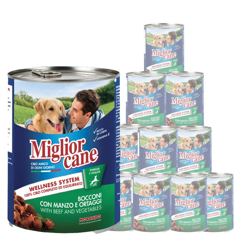 Migliorcane Dog Adult Bocconi con Manzo e Verdure 405 gr