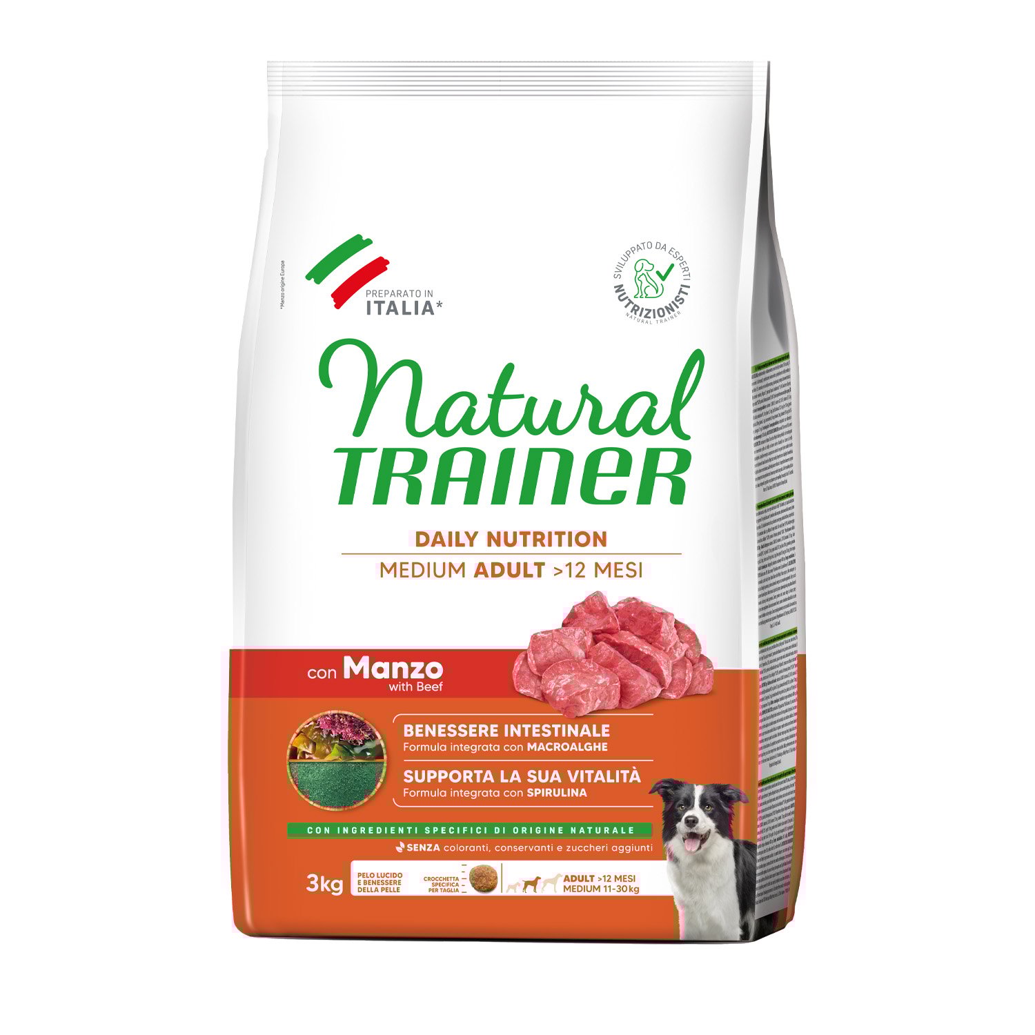 Natural Trainer Daily Nutrition Dog Adult Medium con Manzo 3kg