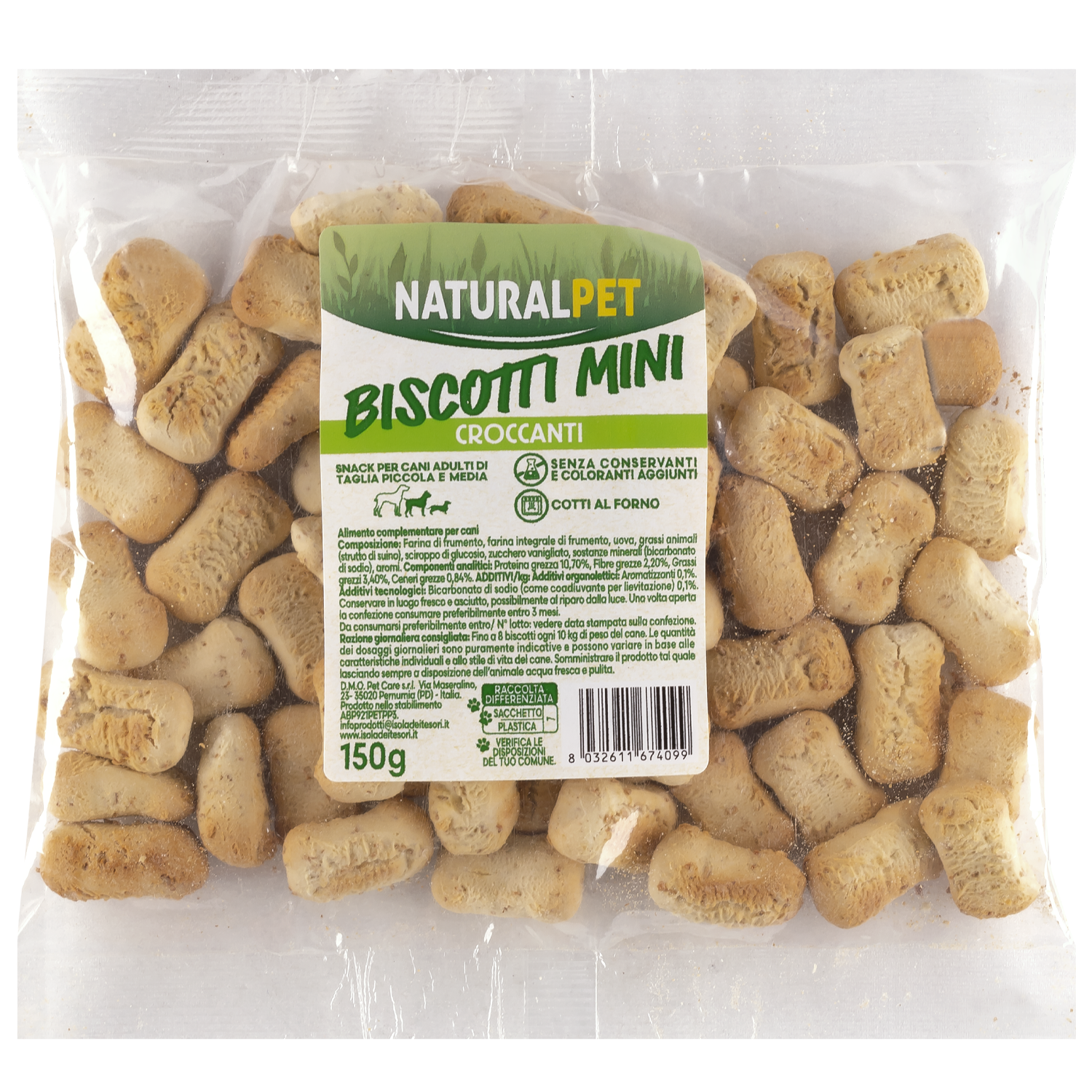Naturalpet Biscotti Mini Croccanti per cani 150 gr