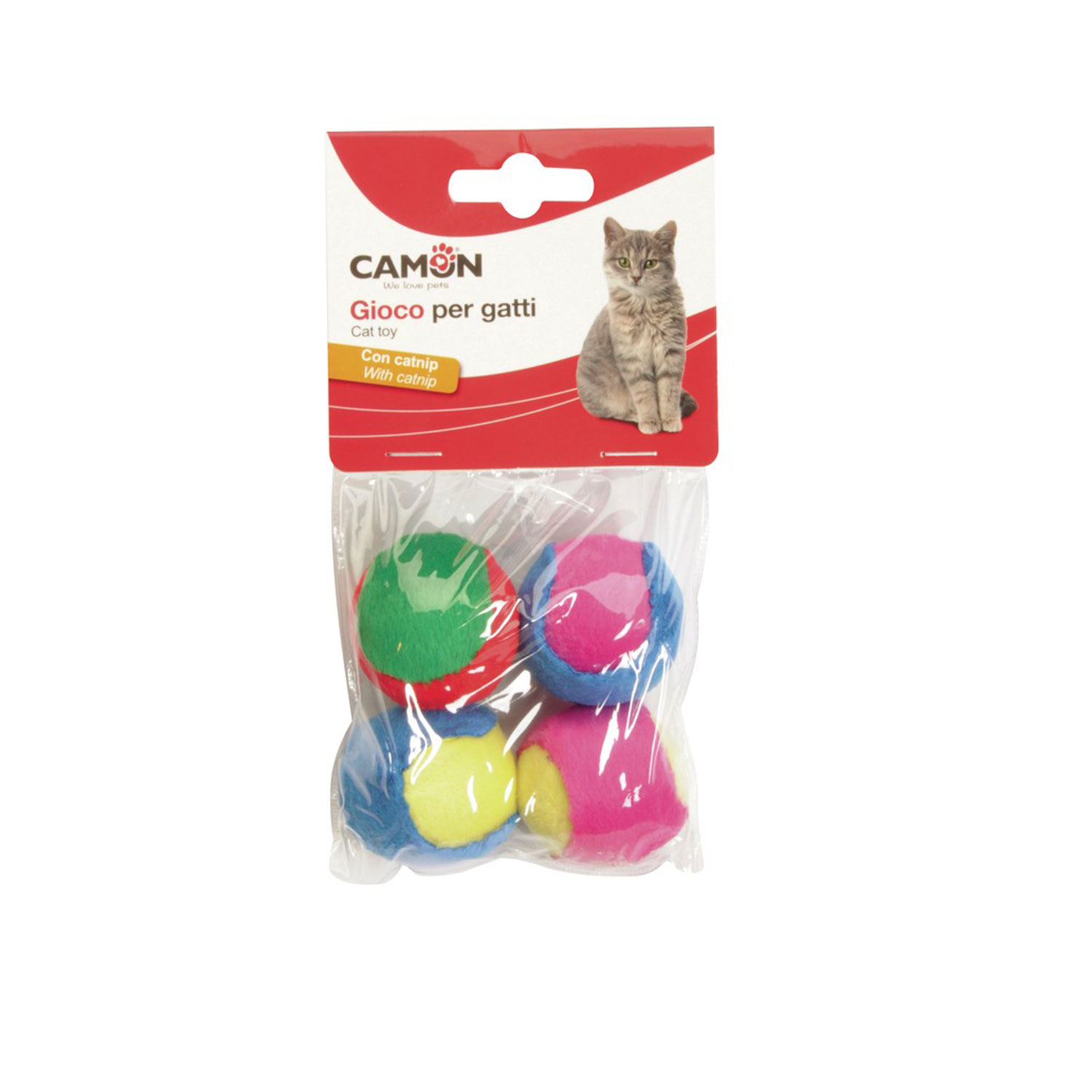 Camon Gioco per gatti palline con catnip 4 cm