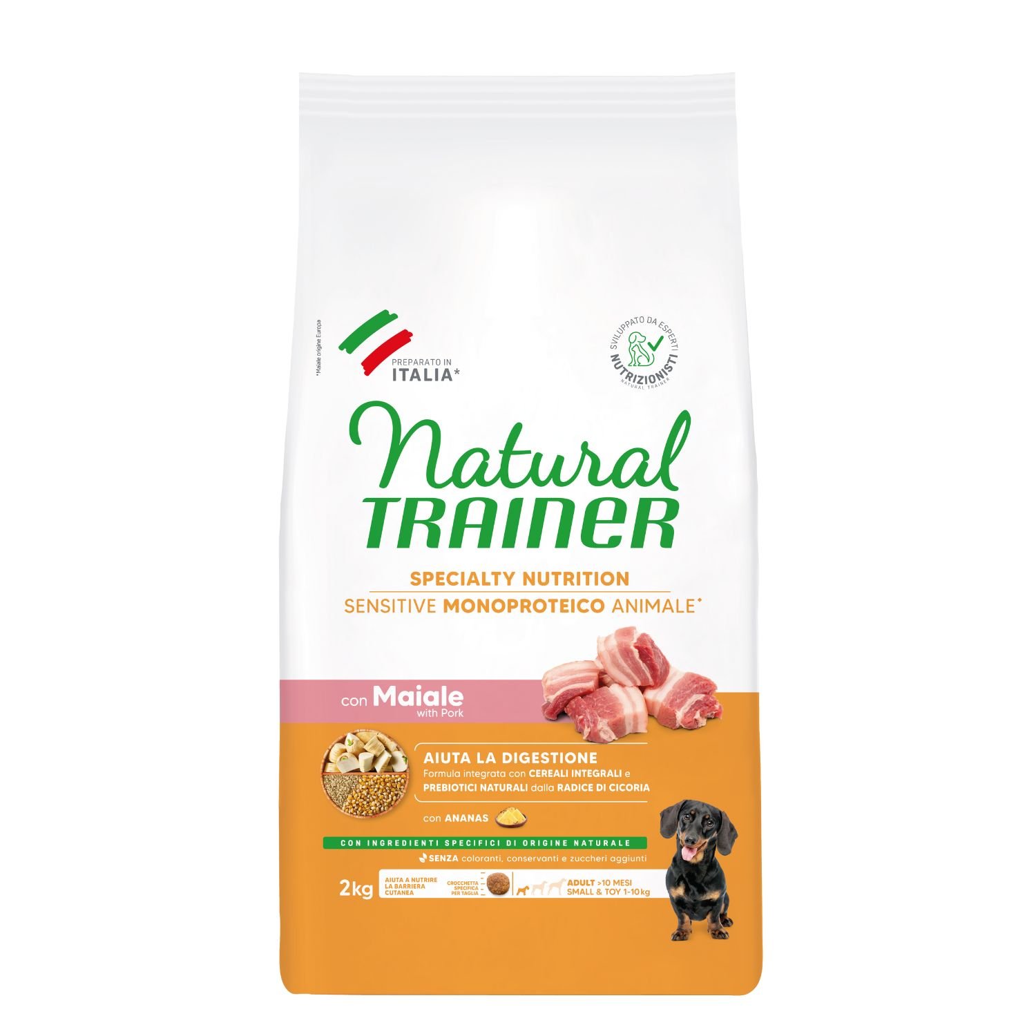 Natural Trainer Sensitive Dog No Gluten Small & Toy Adult con Maiale 2 kg