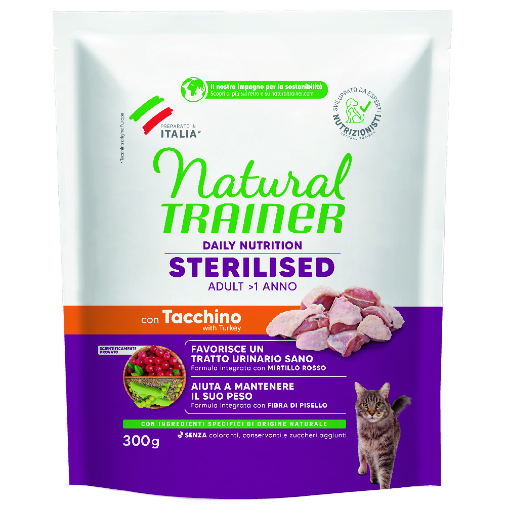Natural Trainer Cat Adult Sterilised Tacchino 300 gr
