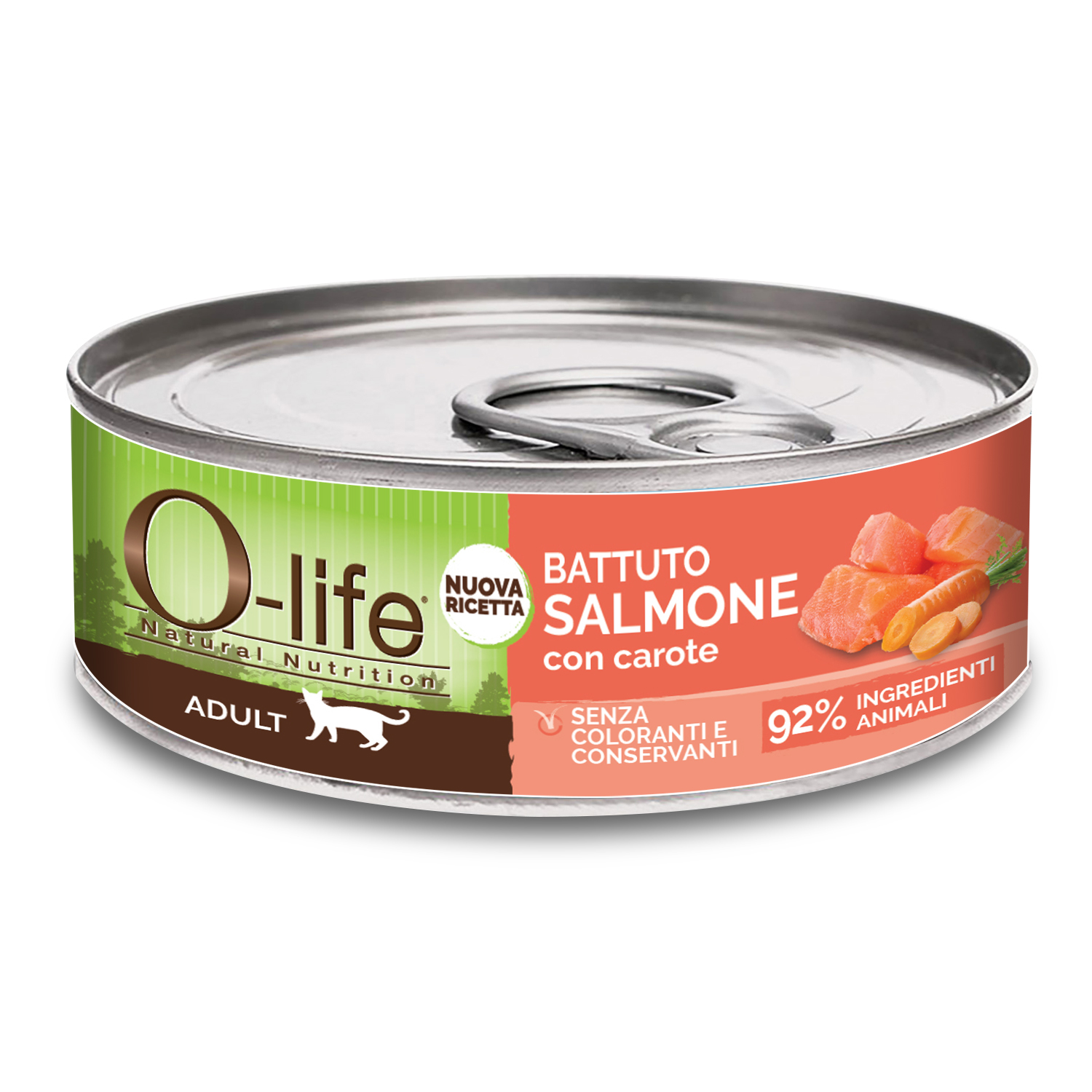 O-life Cat Adult Battuto di Salmone con carote 85gr