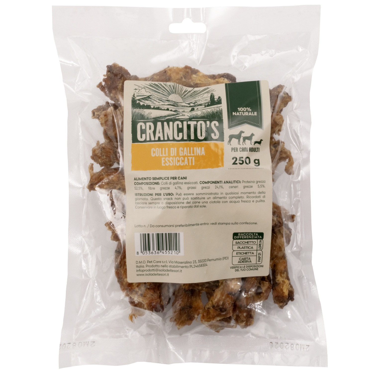 Crancito's Dog Adult Colli di gallina essiccati 250gr