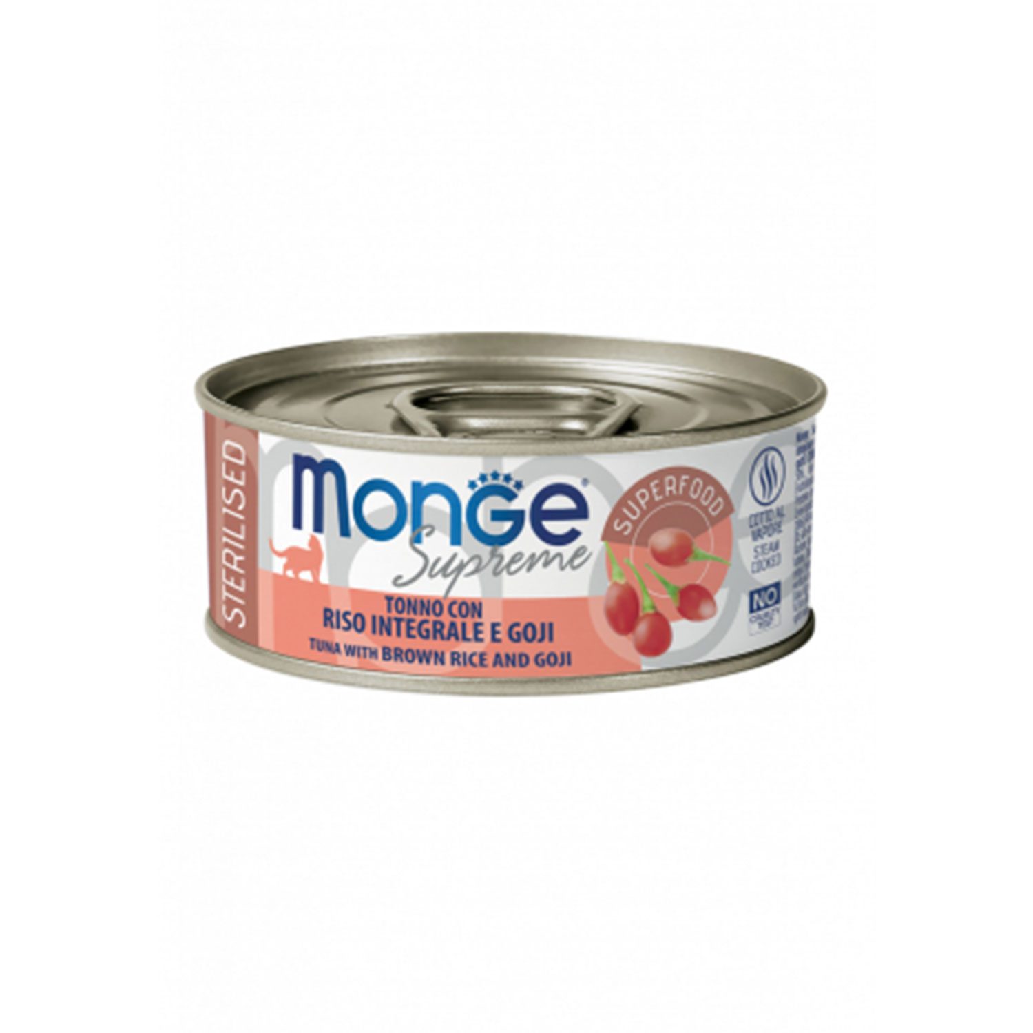 Monge Supreme Cat Sterilised Tonno con Riso integrale e Goji 80gr